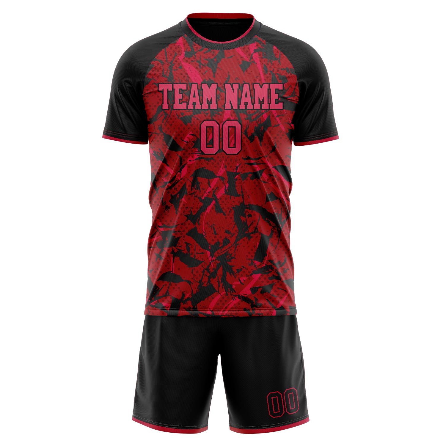 Custom Professional Red Black Football Jersey Set