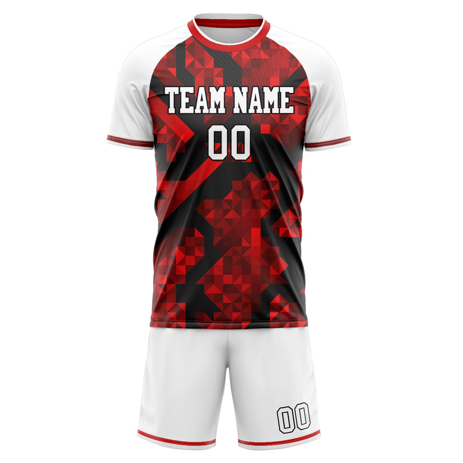 Custom Professional Red White Football Jersey Set