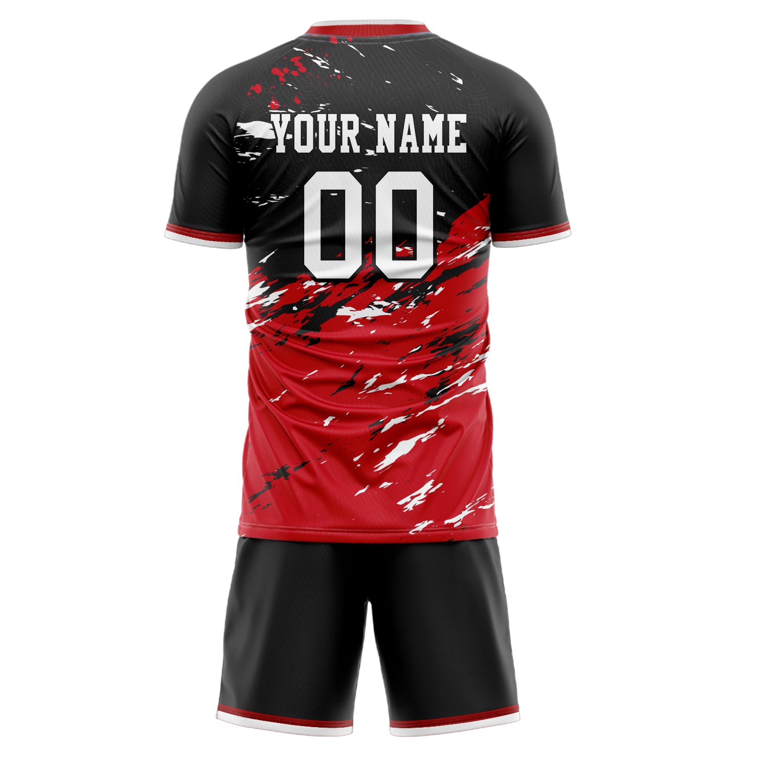 Custom Professional Red Black Football Jersey Set