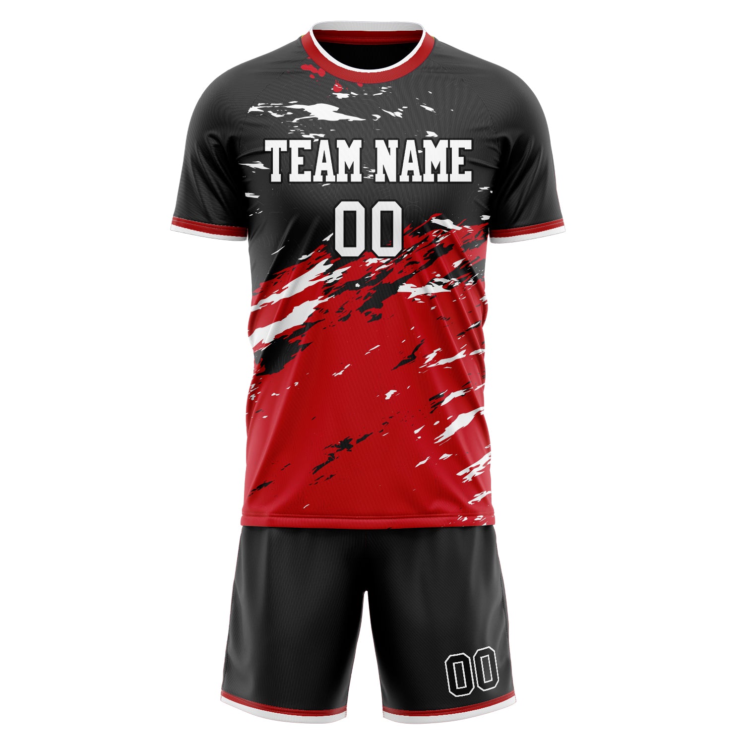 Custom Professional Red Black Football Jersey Set