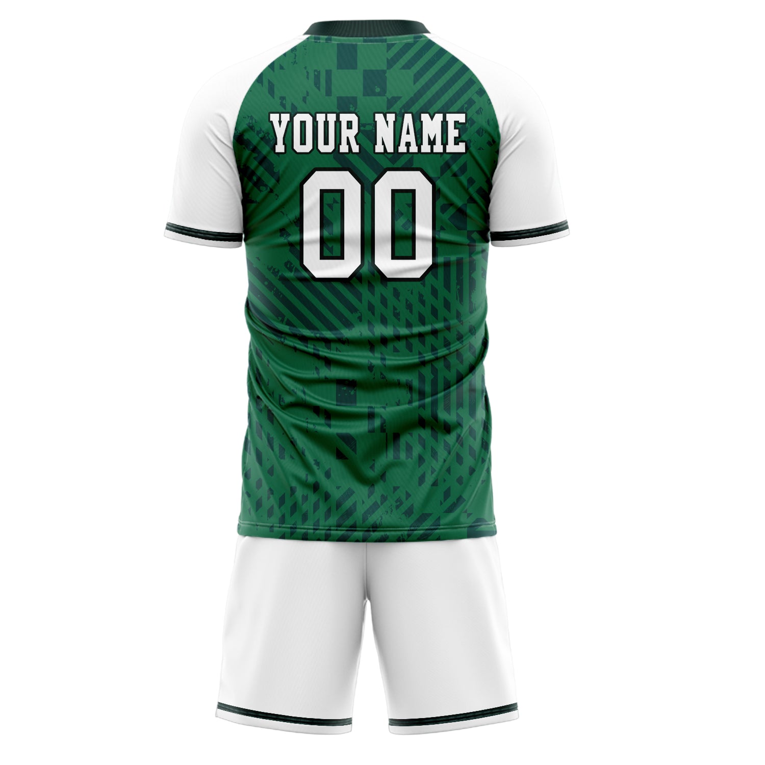 Custom Professional Kelly Green White Soccer Jersey Set
