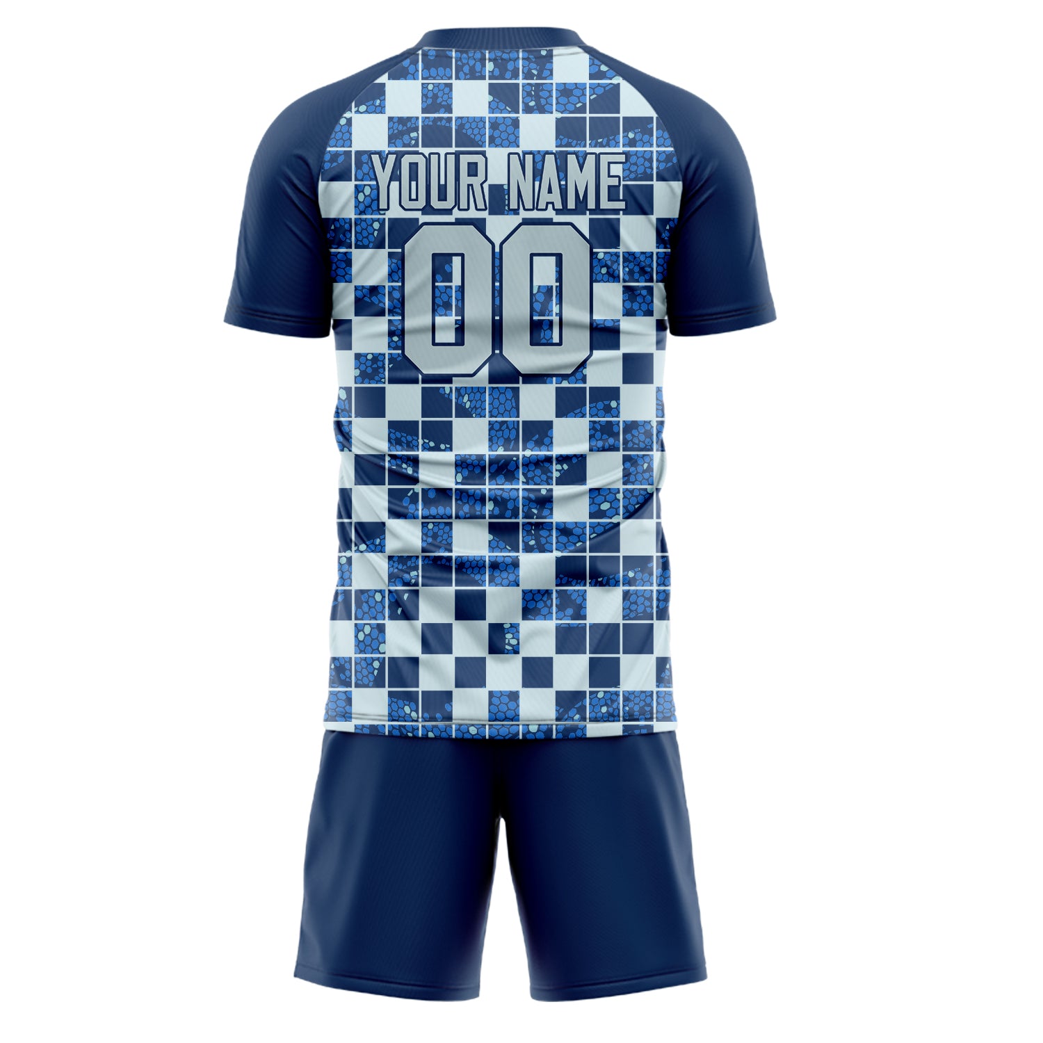 Maßgeschneidertes Professionelles Marineblau Grau Fußballtrikot-Set