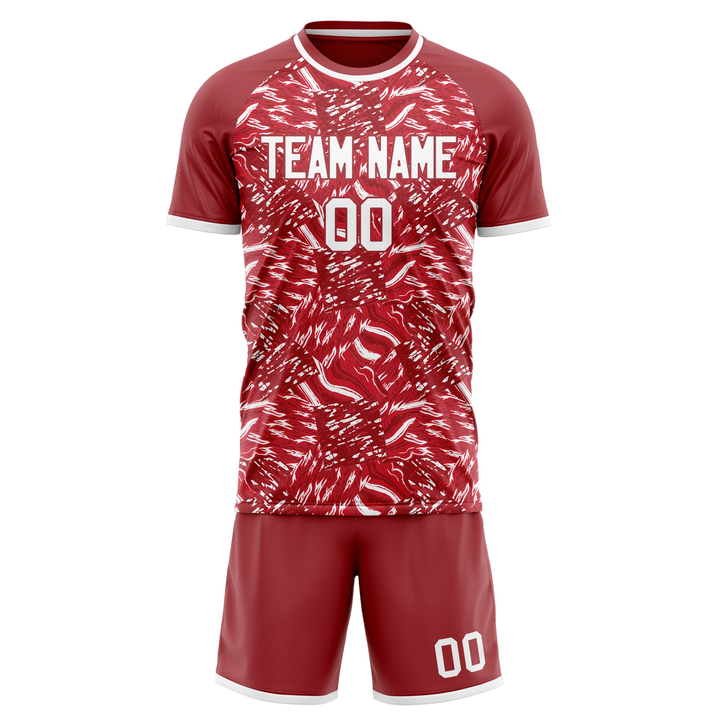 Custom Professional Red White Football Jersey Set
