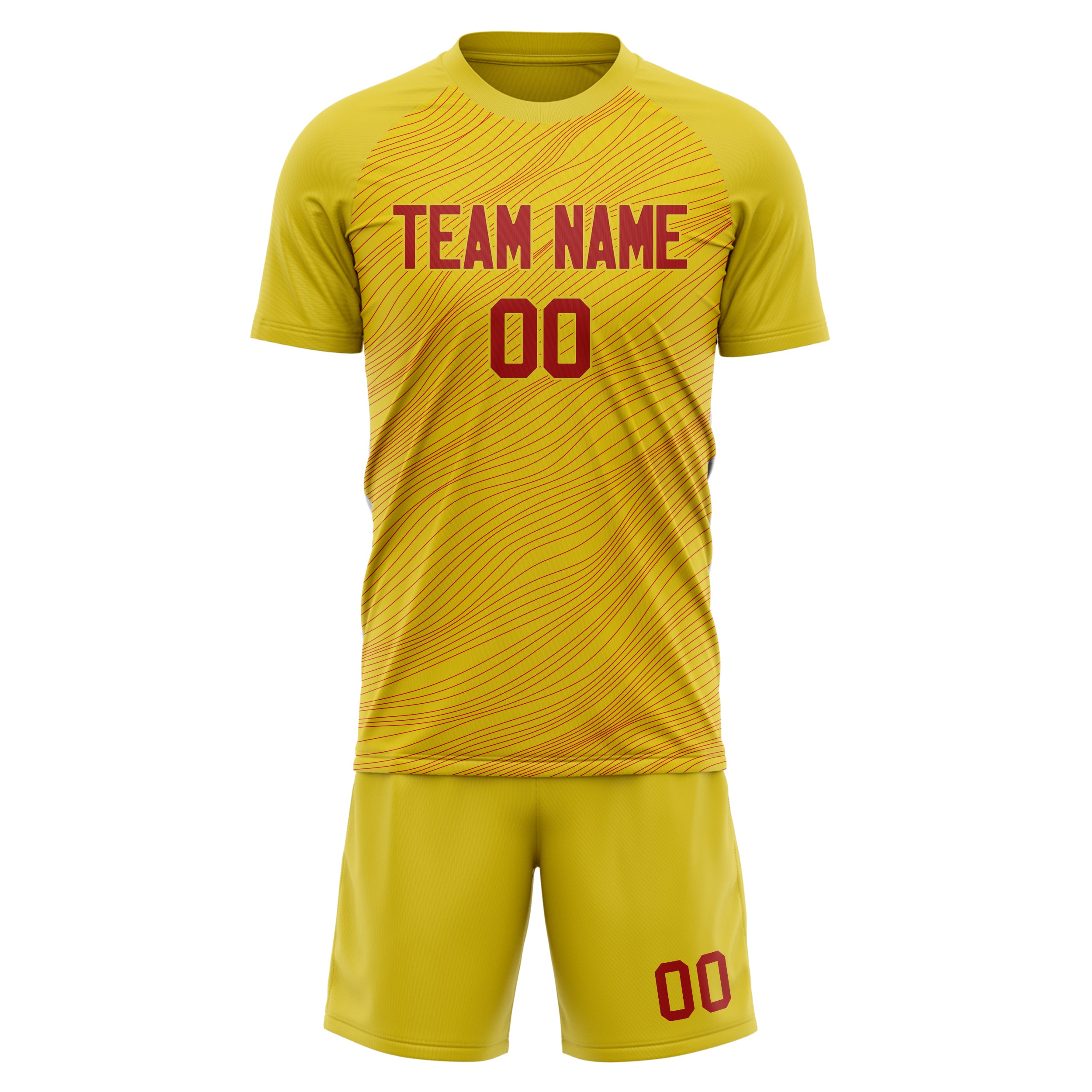 Custom Professional Gold Red Football Jersey Set