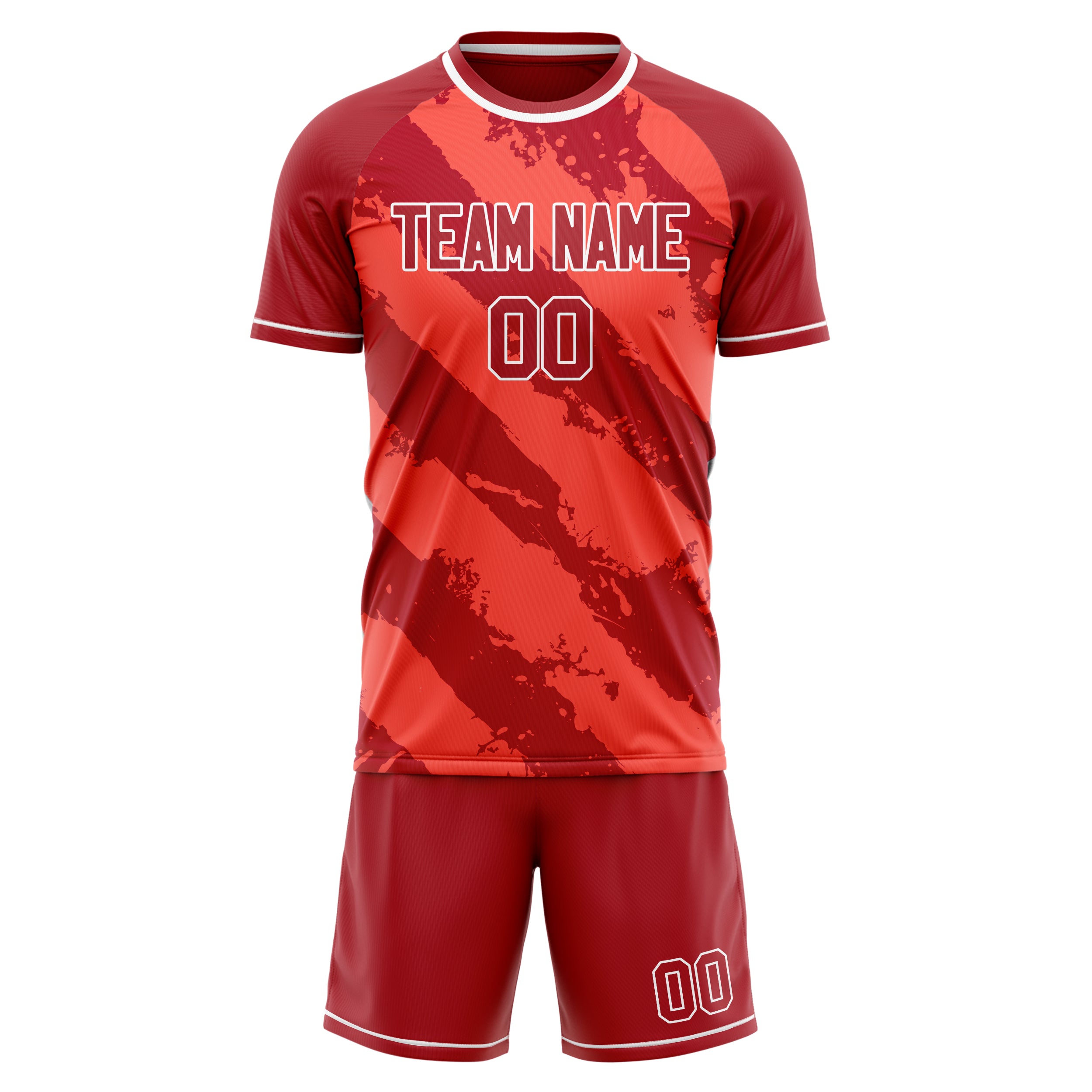 Custom Professional Red White Football Jersey Set