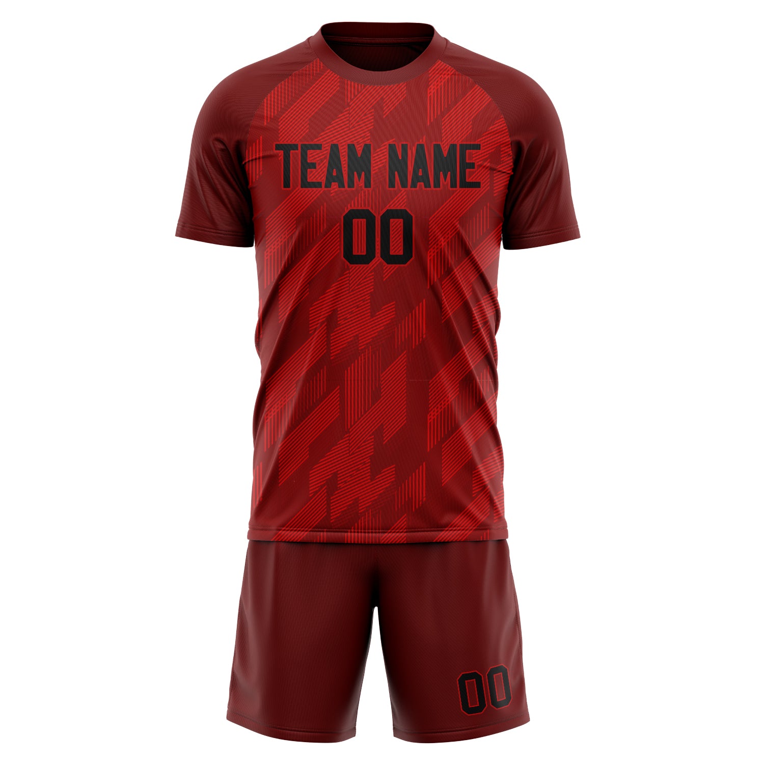 Custom Professional Red Black Football Jersey Set