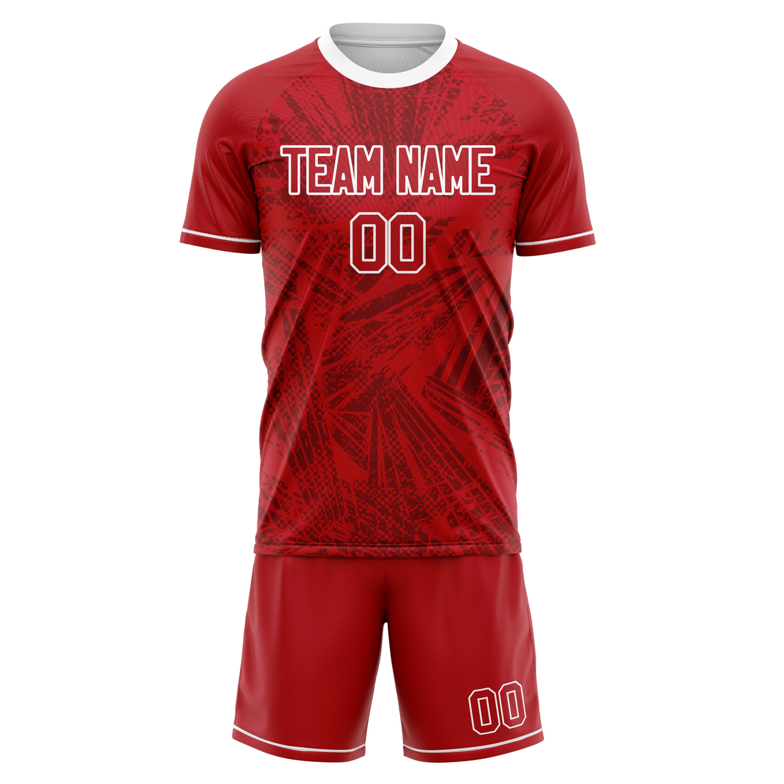 Custom Professional Red White Football Jersey Set