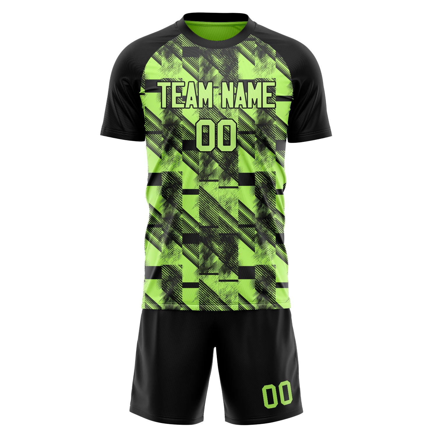 Custom Professional Green Black Soccer Jersey Set