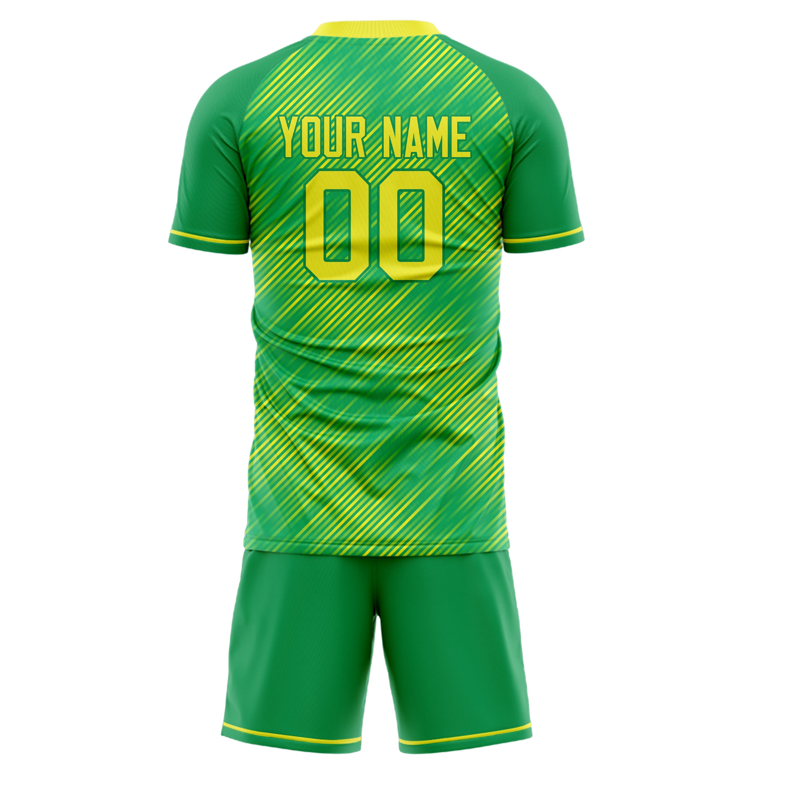 Custom Professional Green Yellow Soccer Jersey Set