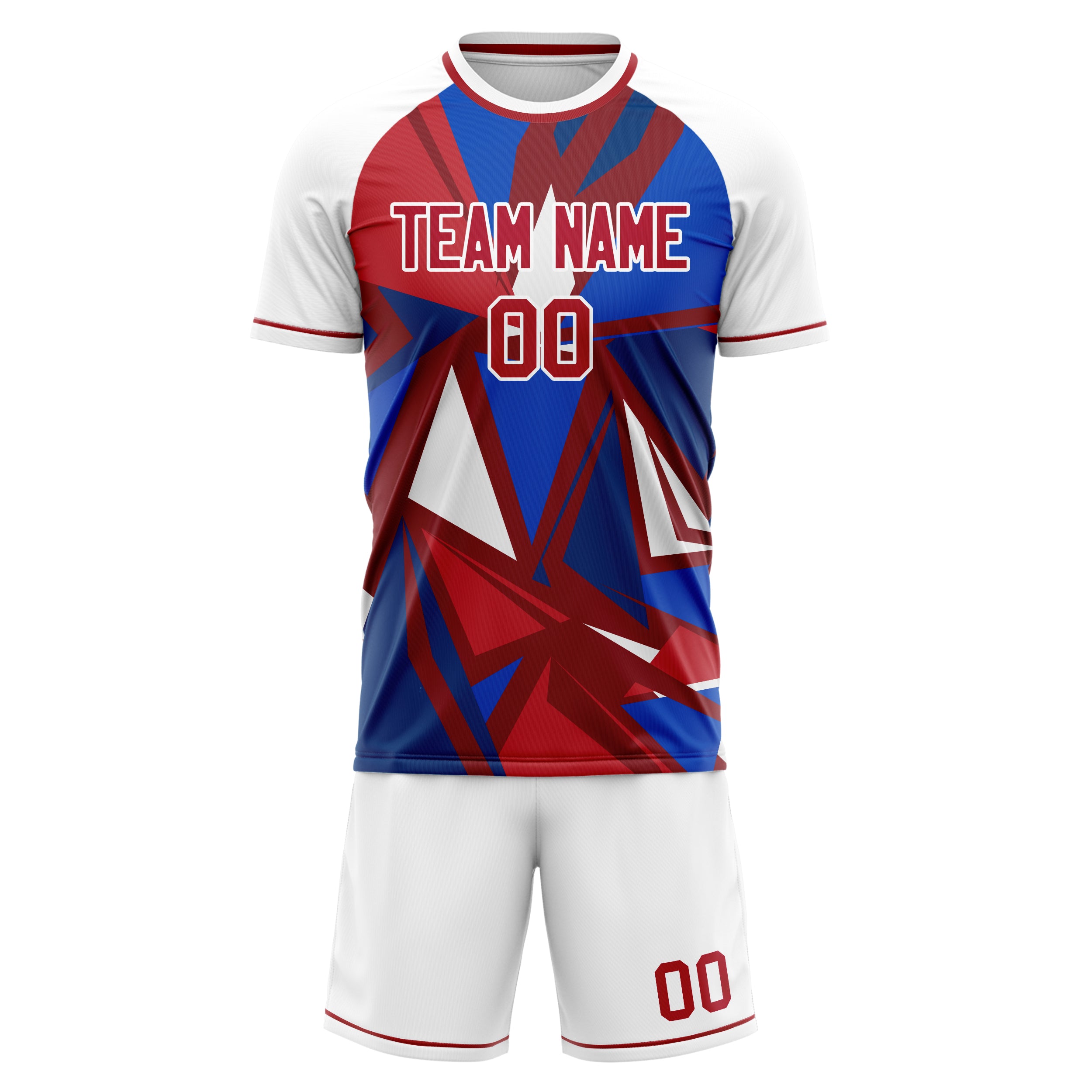 Custom Professional Red White Football Jersey Set