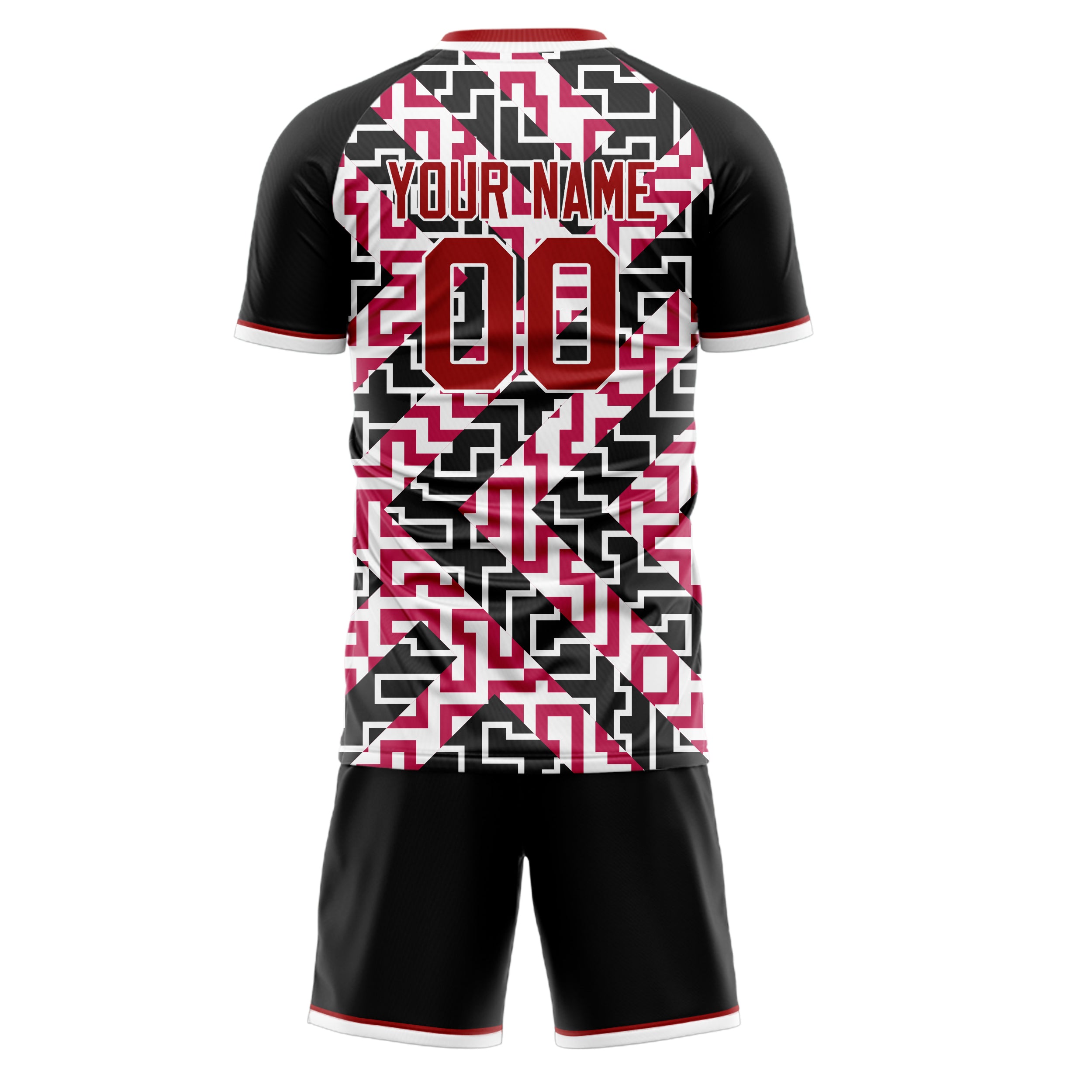 Custom Professional Red Black Football Jersey Set