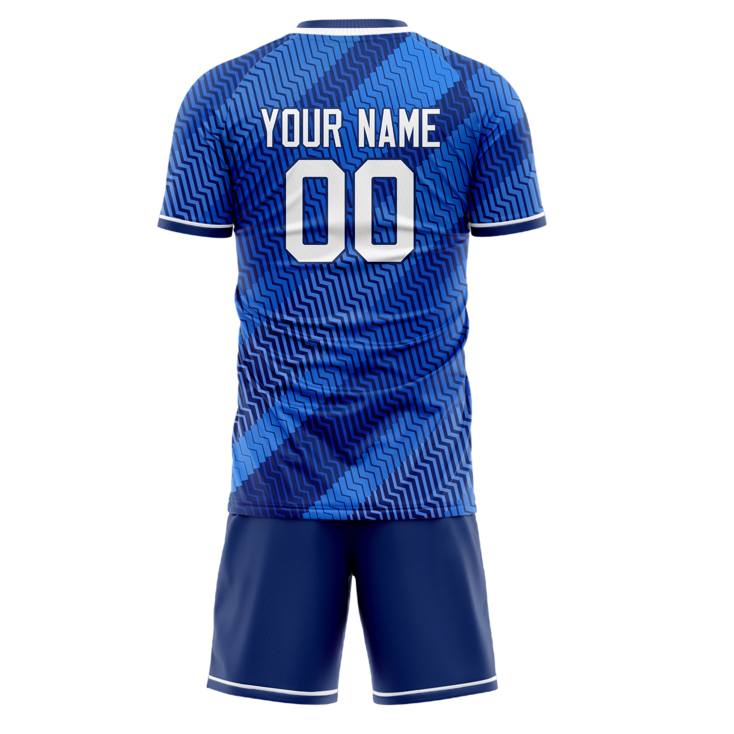 Custom Professional Blue White Football Jersey Set