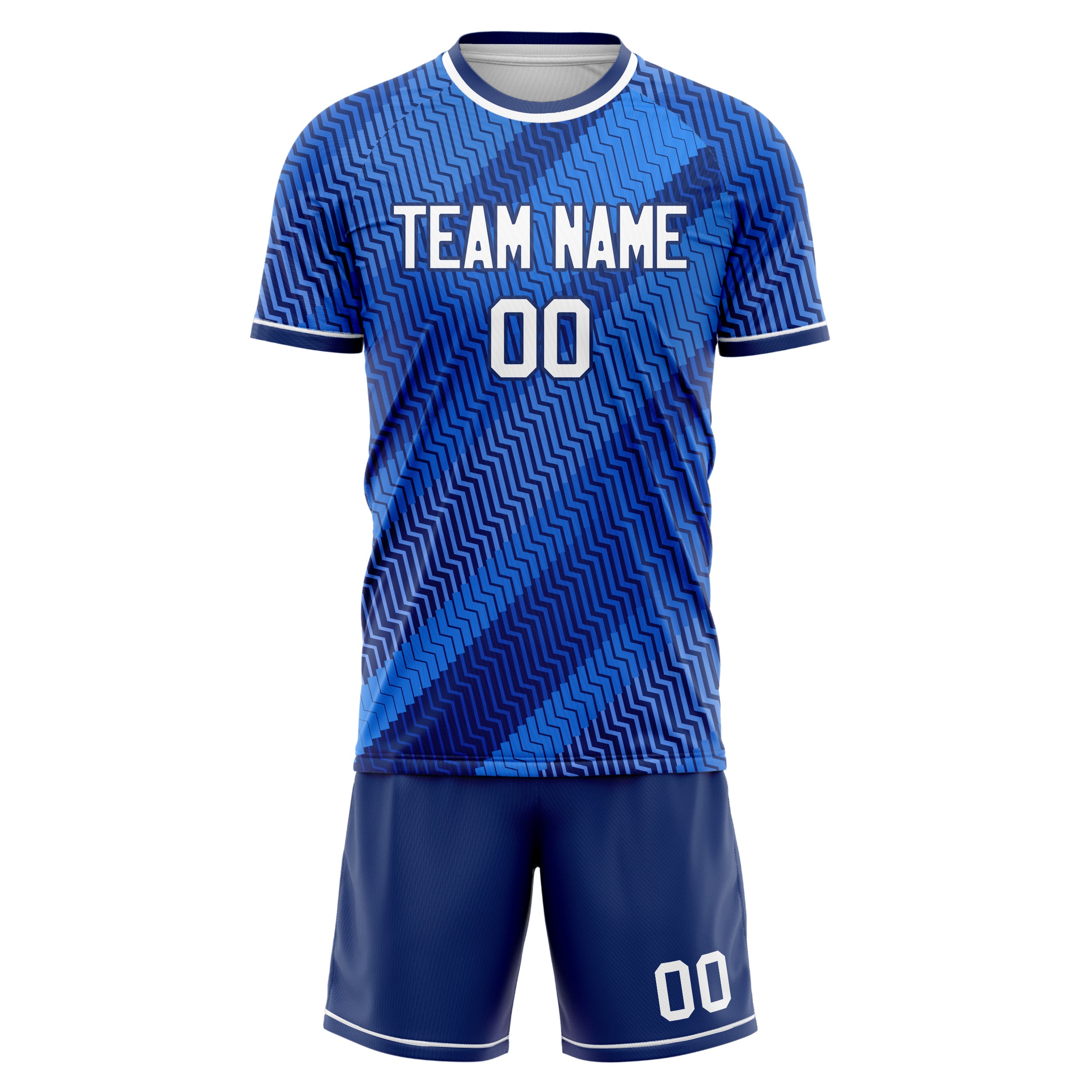 Custom Professional Blue White Football Jersey Set