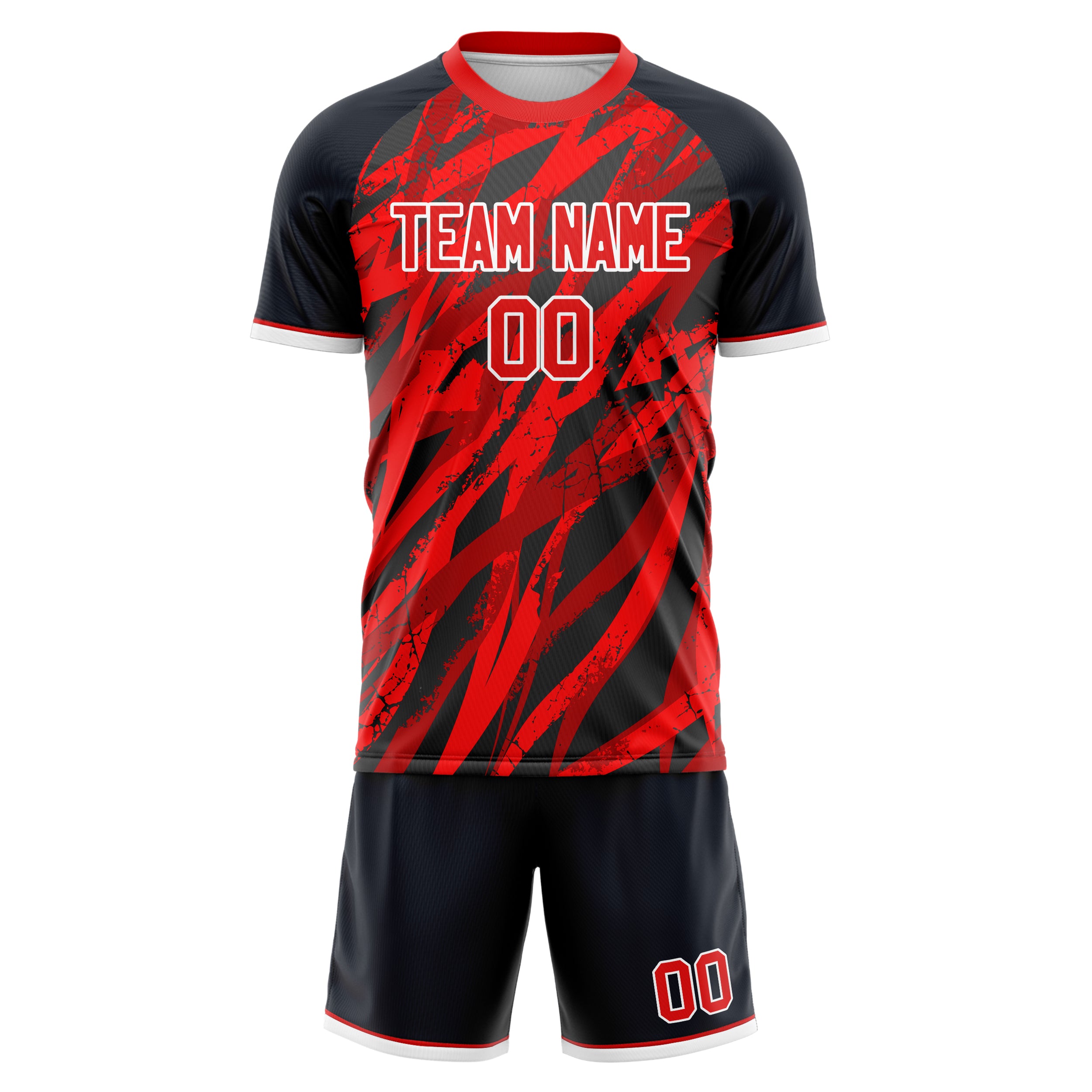 Custom Professional Red Black Football Jersey Set