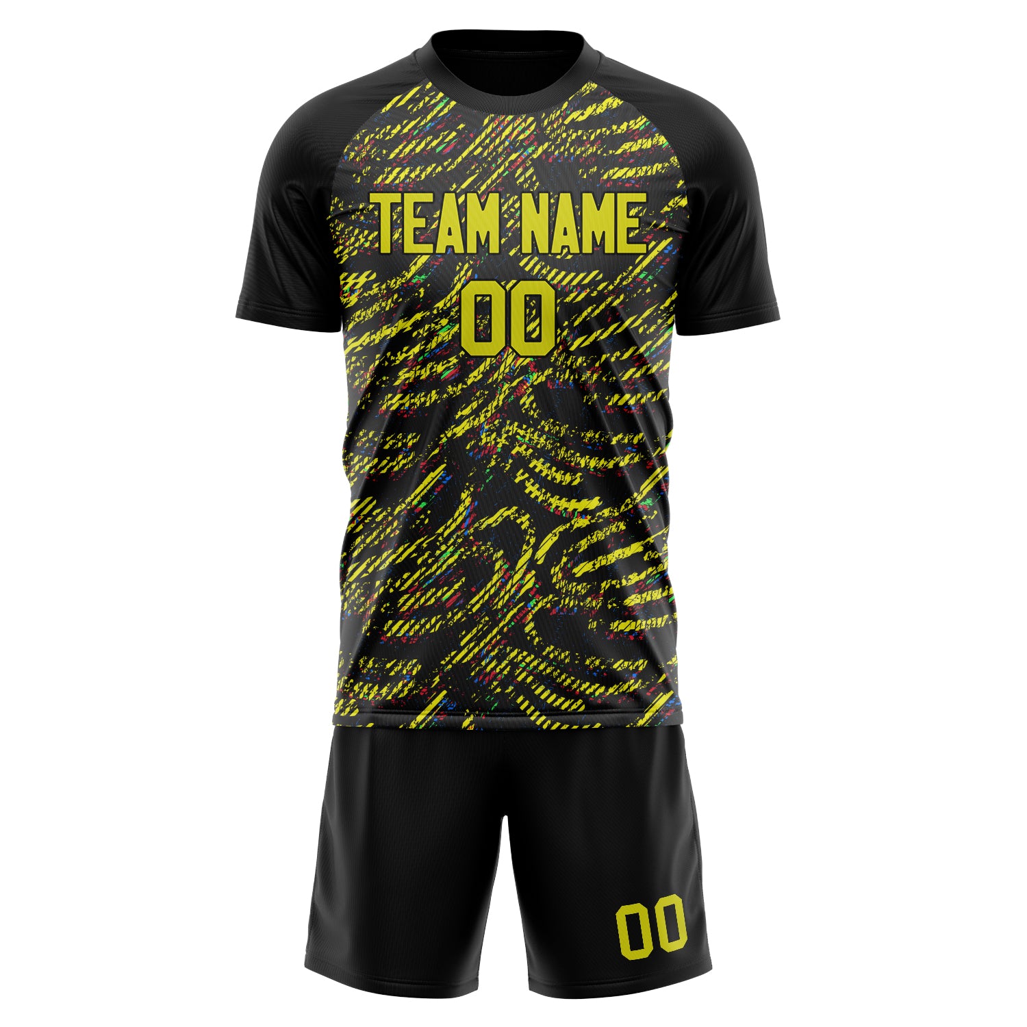 Custom Professional Yellow Black Football Jersey Set