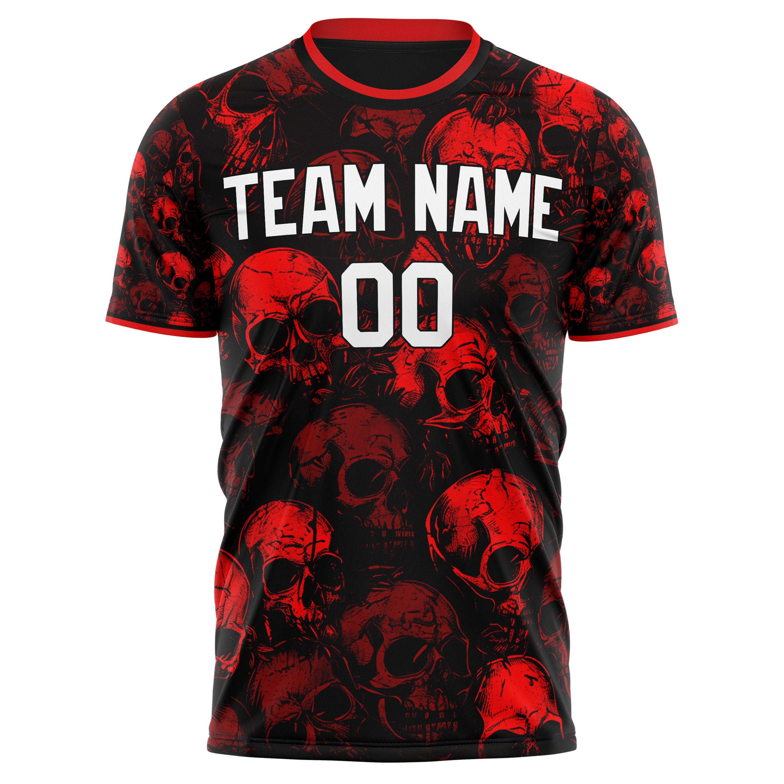 Custom Professional Red Skull Soccer Jersey