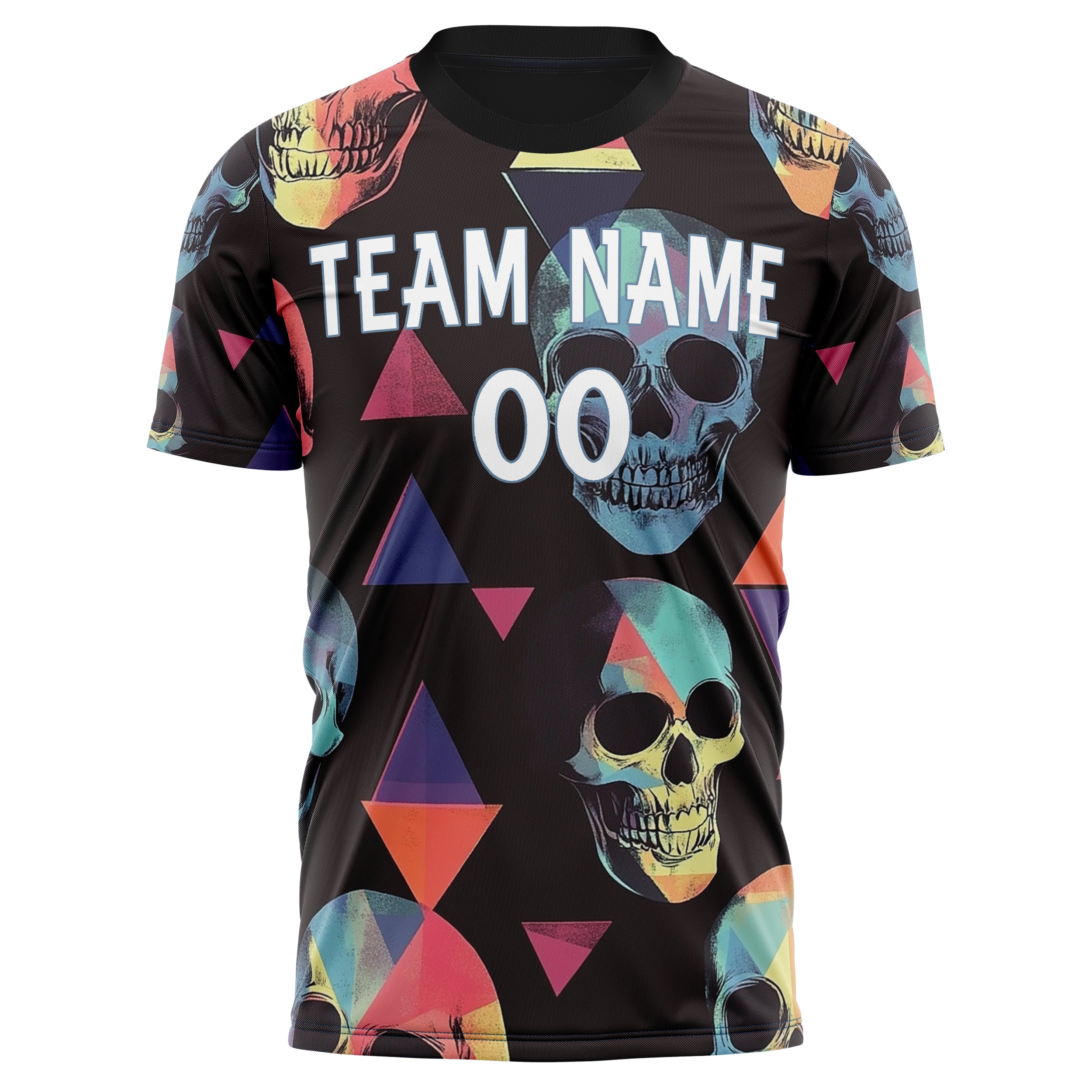 Custom Professional Black Skull Soccer Jersey