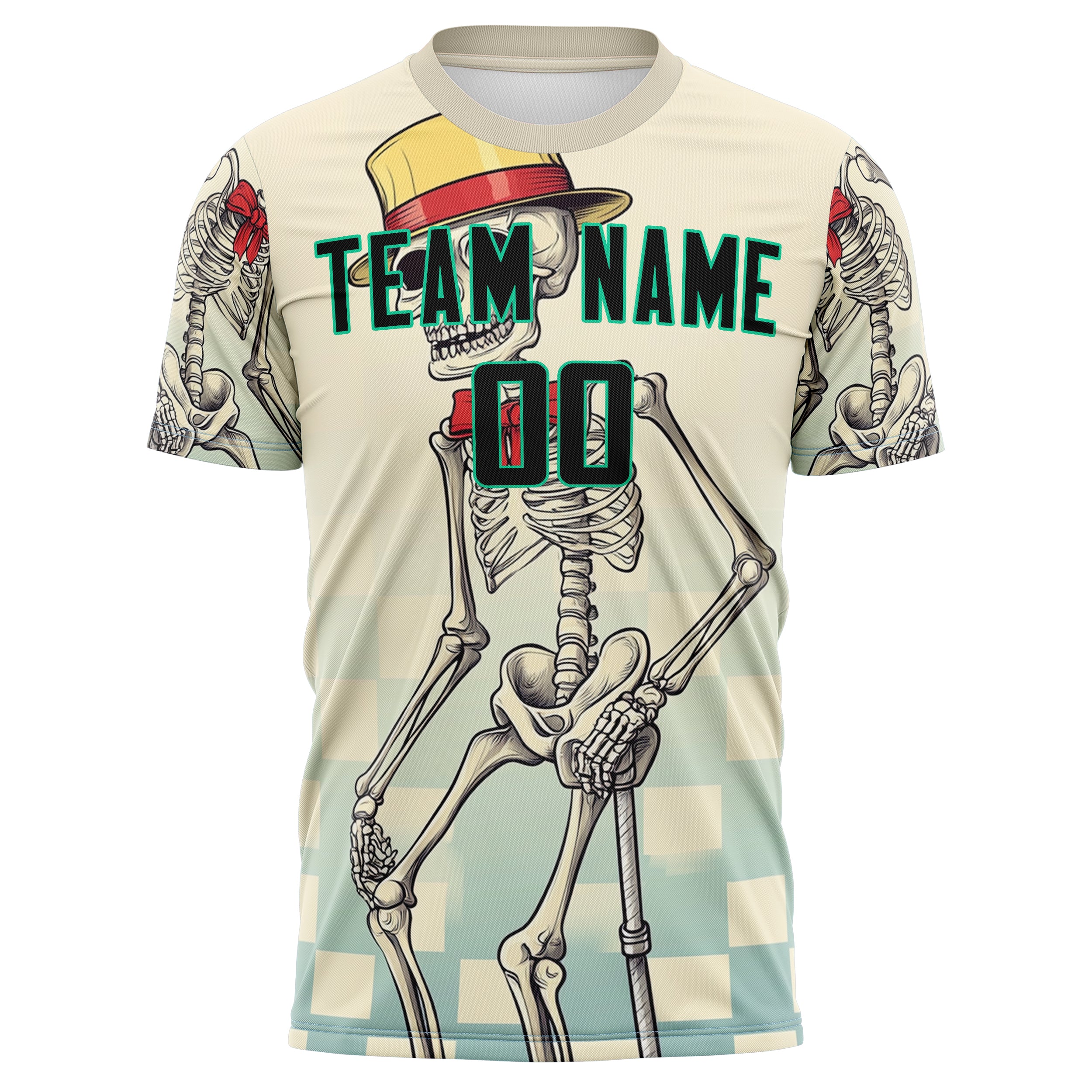 Custom Professional Cream Skull Soccer Jersey