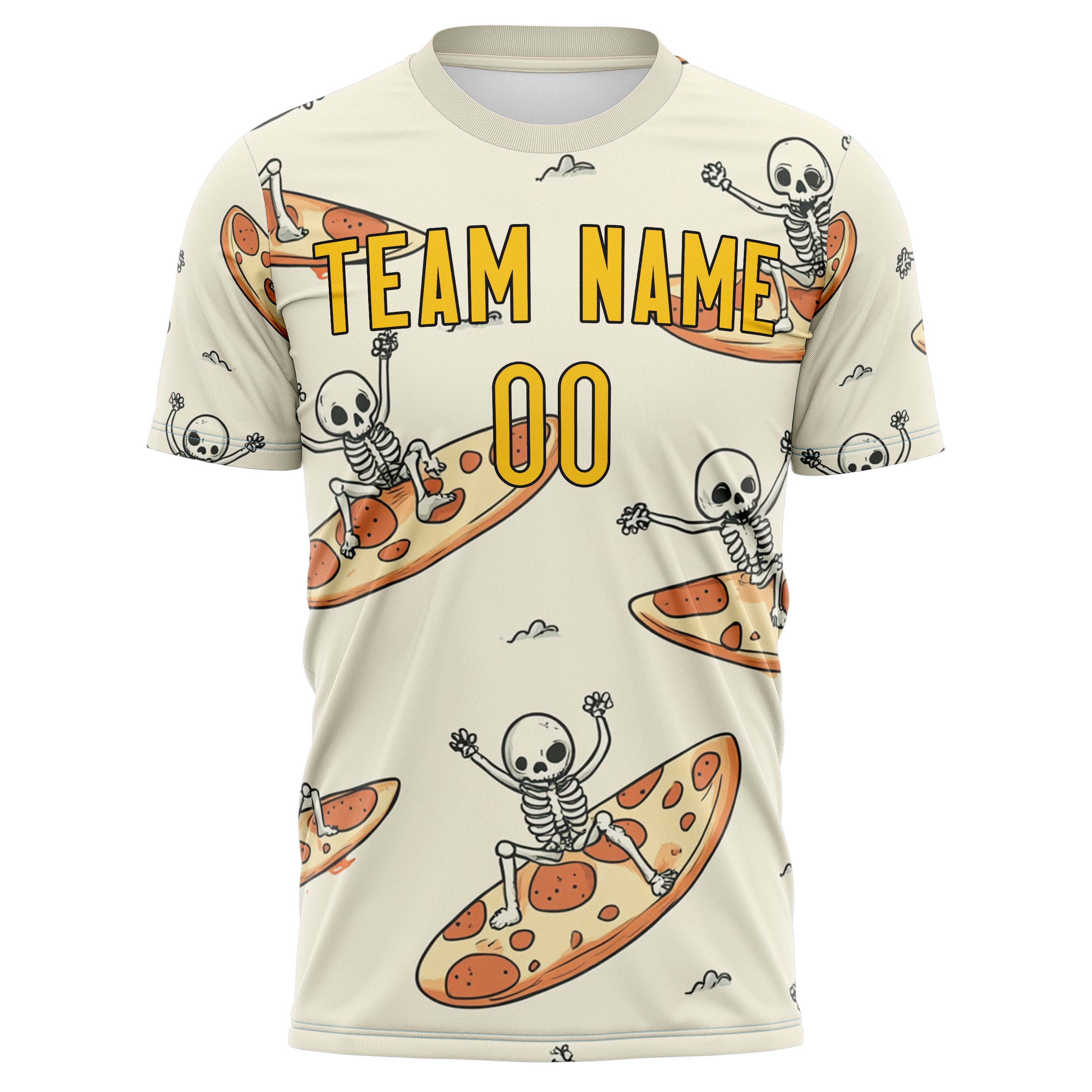 Custom Professional Cream Skull Soccer Jersey