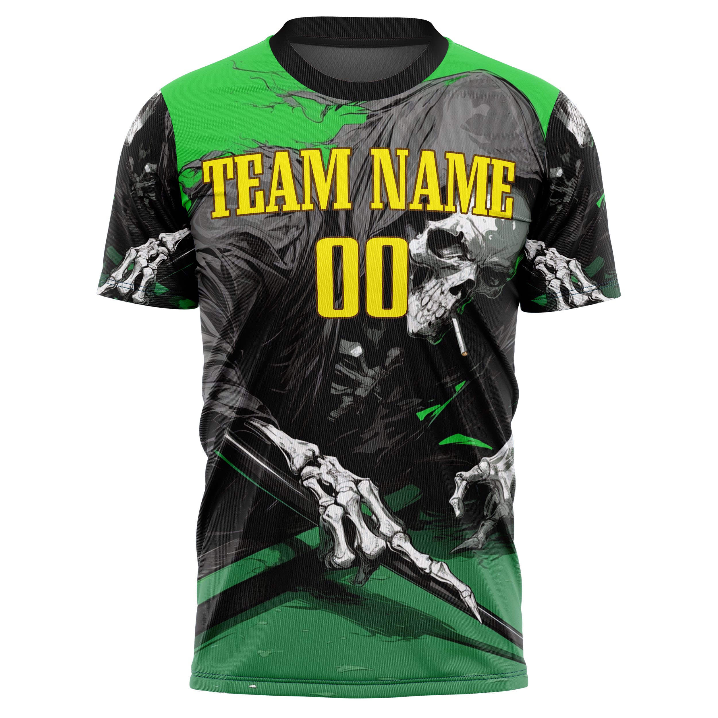 Custom Professional Green Skull Soccer Jersey