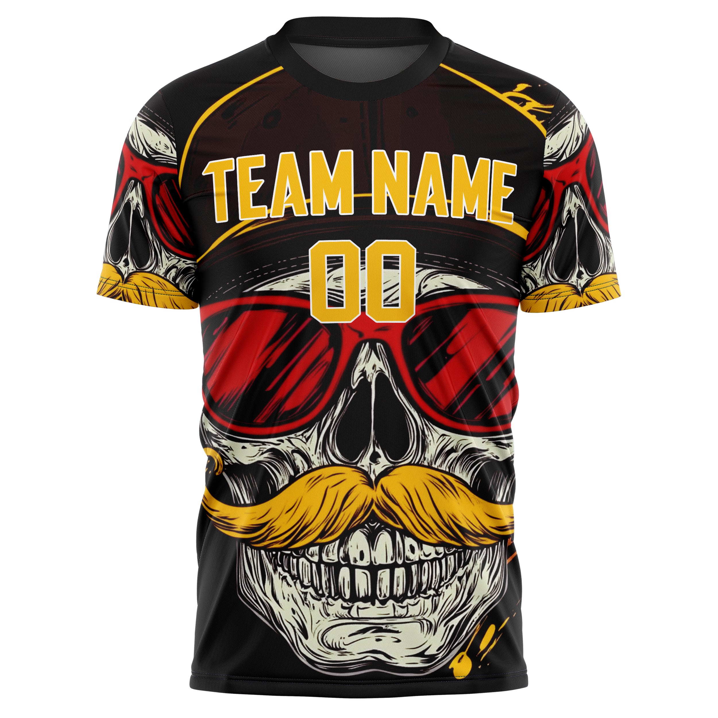 Custom Professional Gold Skull Soccer Jersey