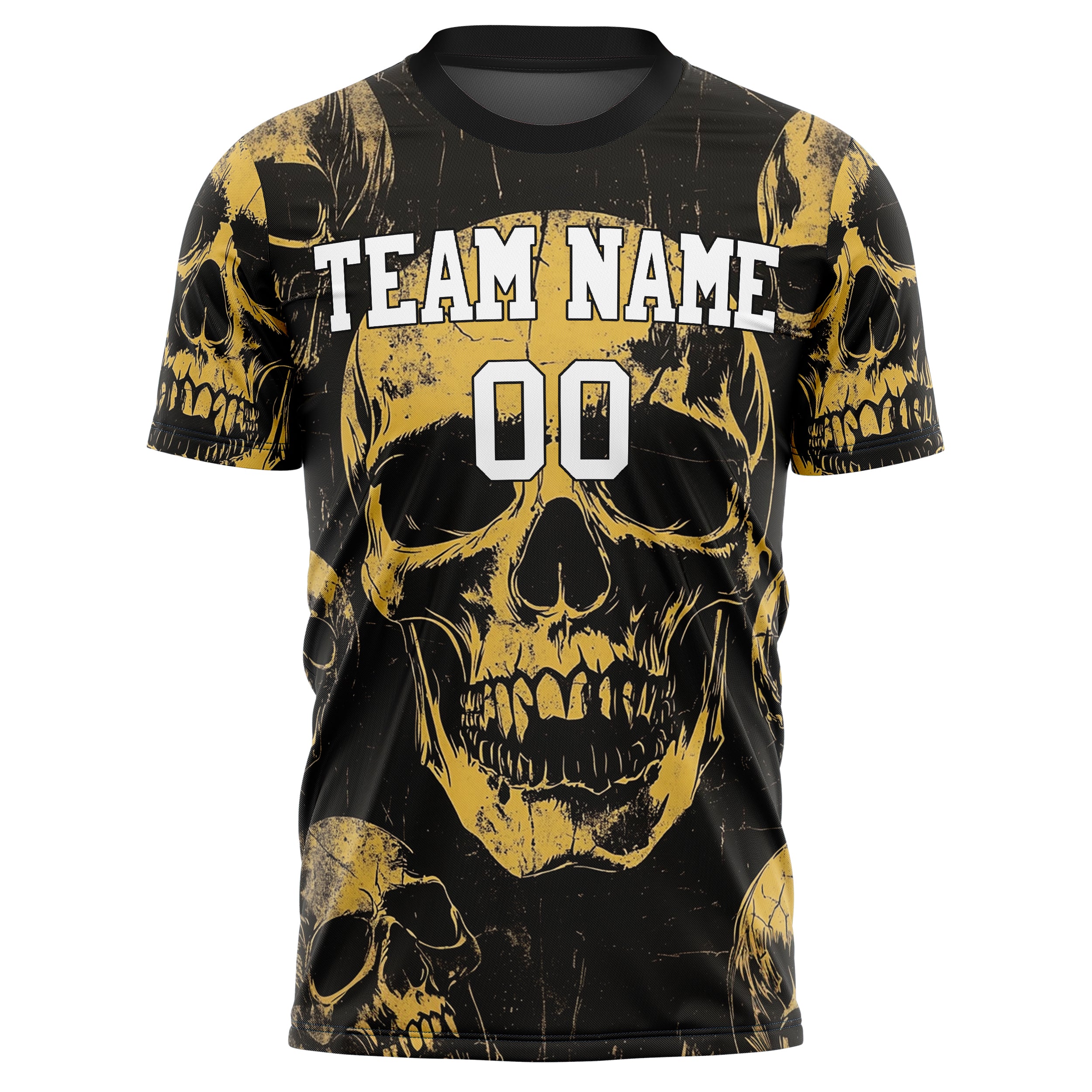 Custom Professional Old Gold Skull Soccer Jersey