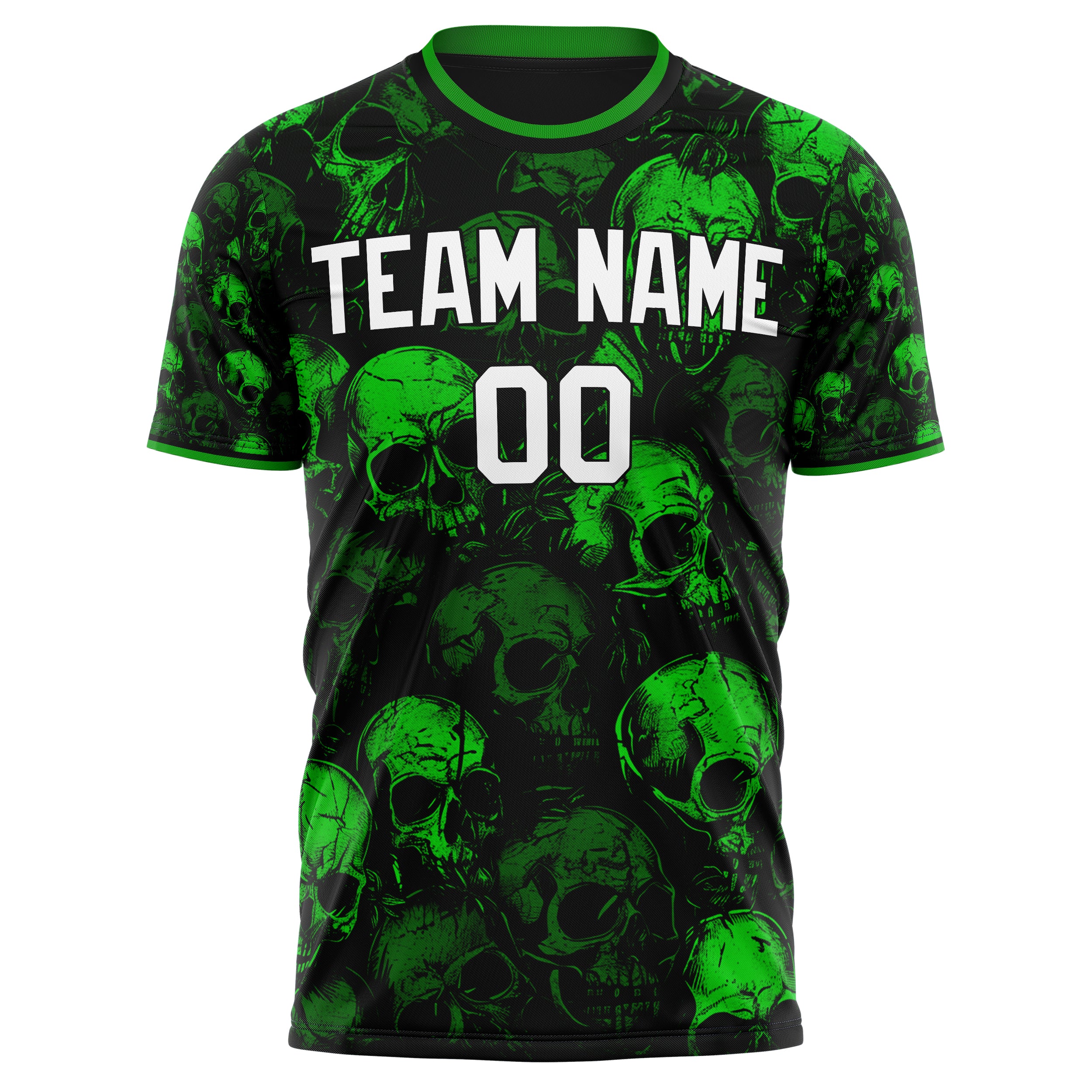 Custom Professional Green Skull Soccer Jersey