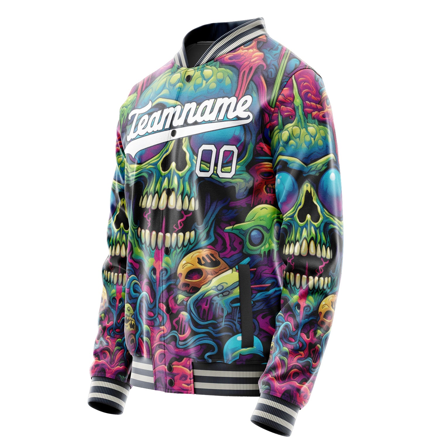 Maßgeschneidertes Grün Schädel Jacke