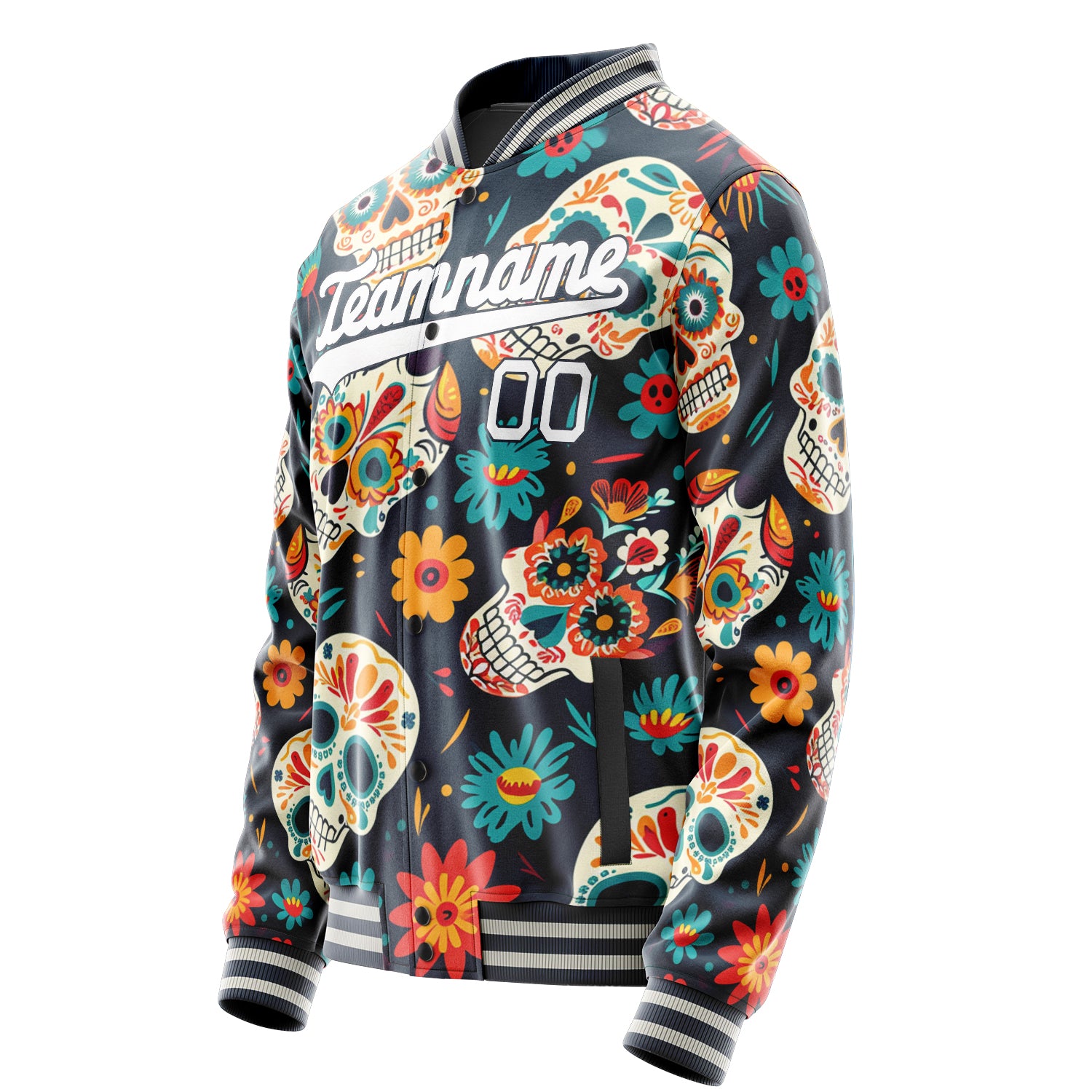 Maßgeschneidertes Schwarz Schädel Jacke