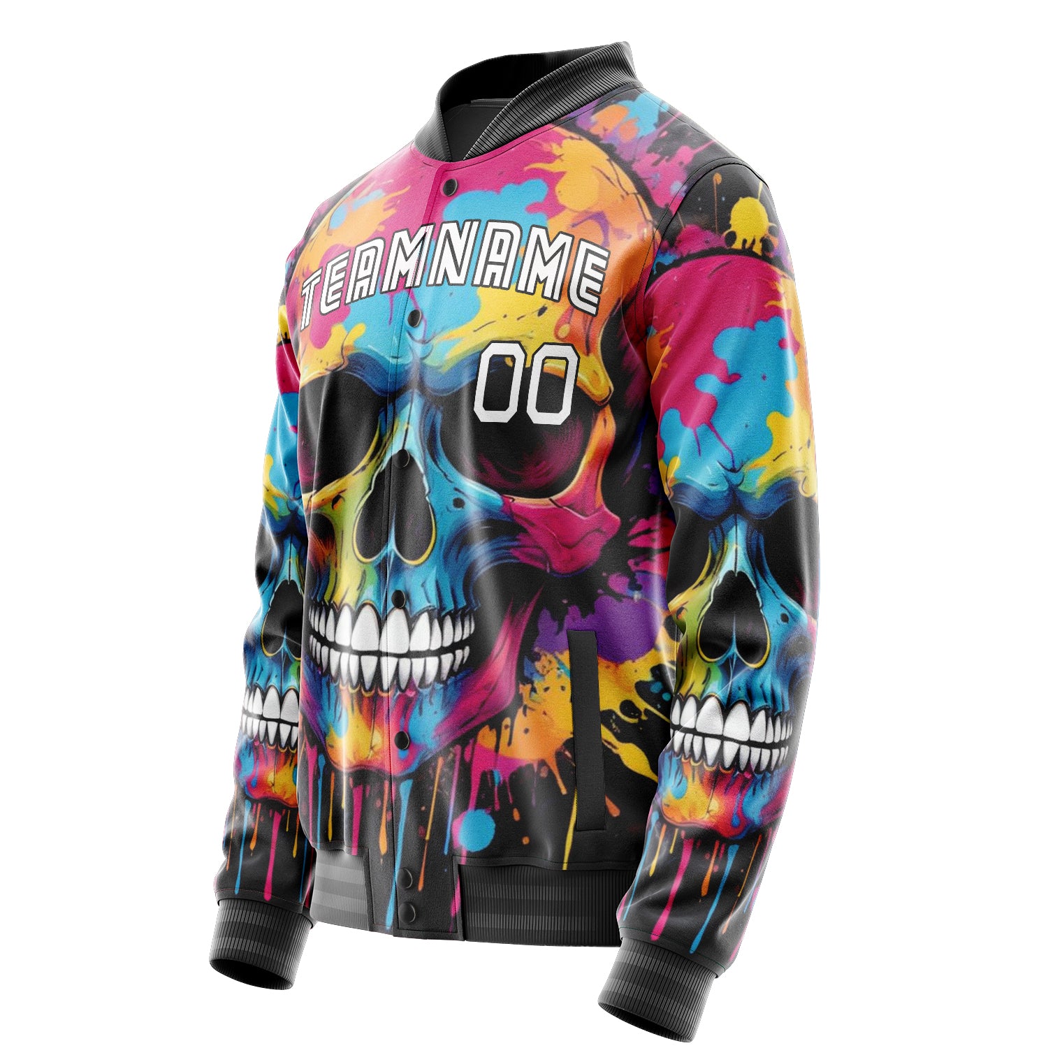 Maßgeschneidertes Schwarz Schädel Jacke