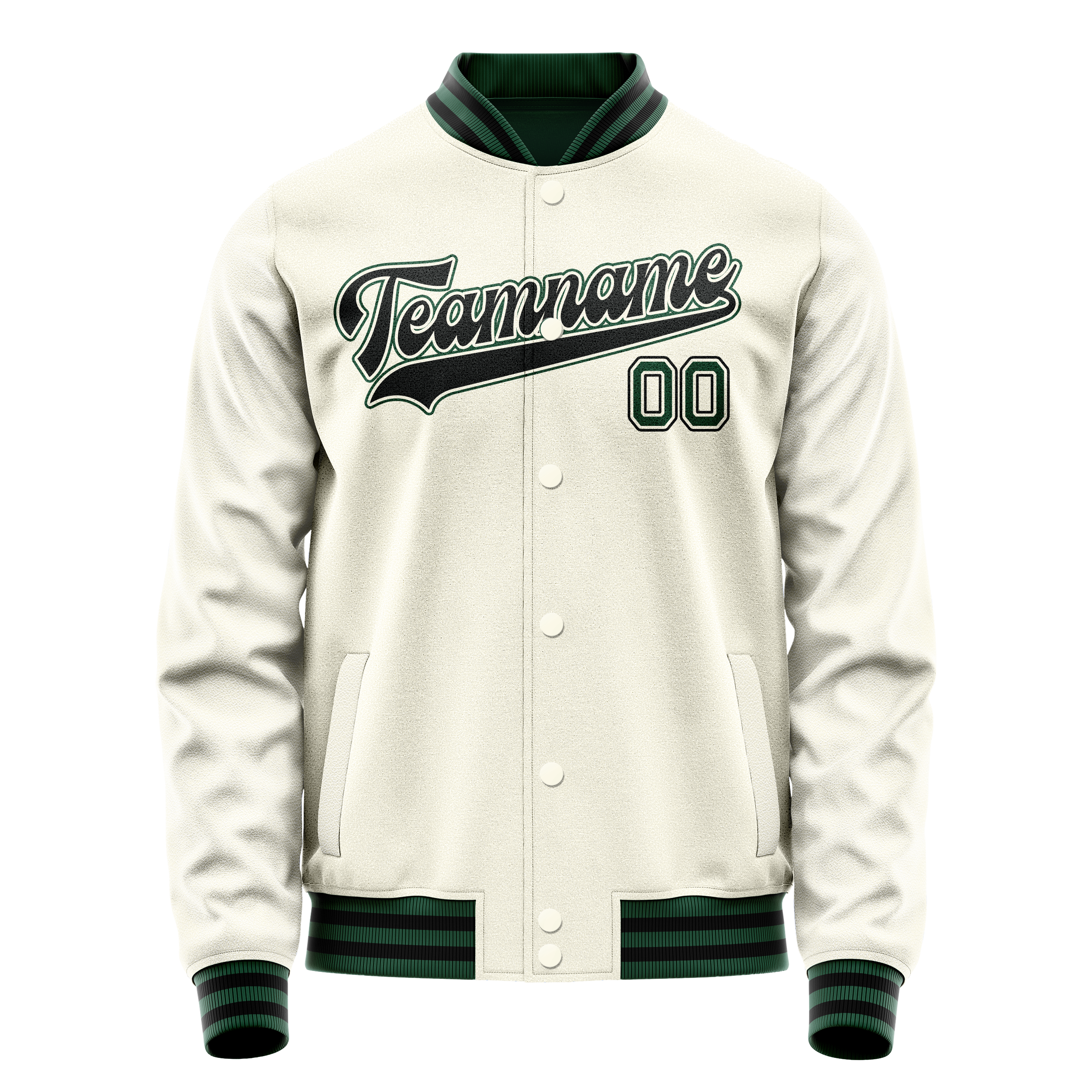 Maßgeschneidertes Creme Kelly Grün Jacke