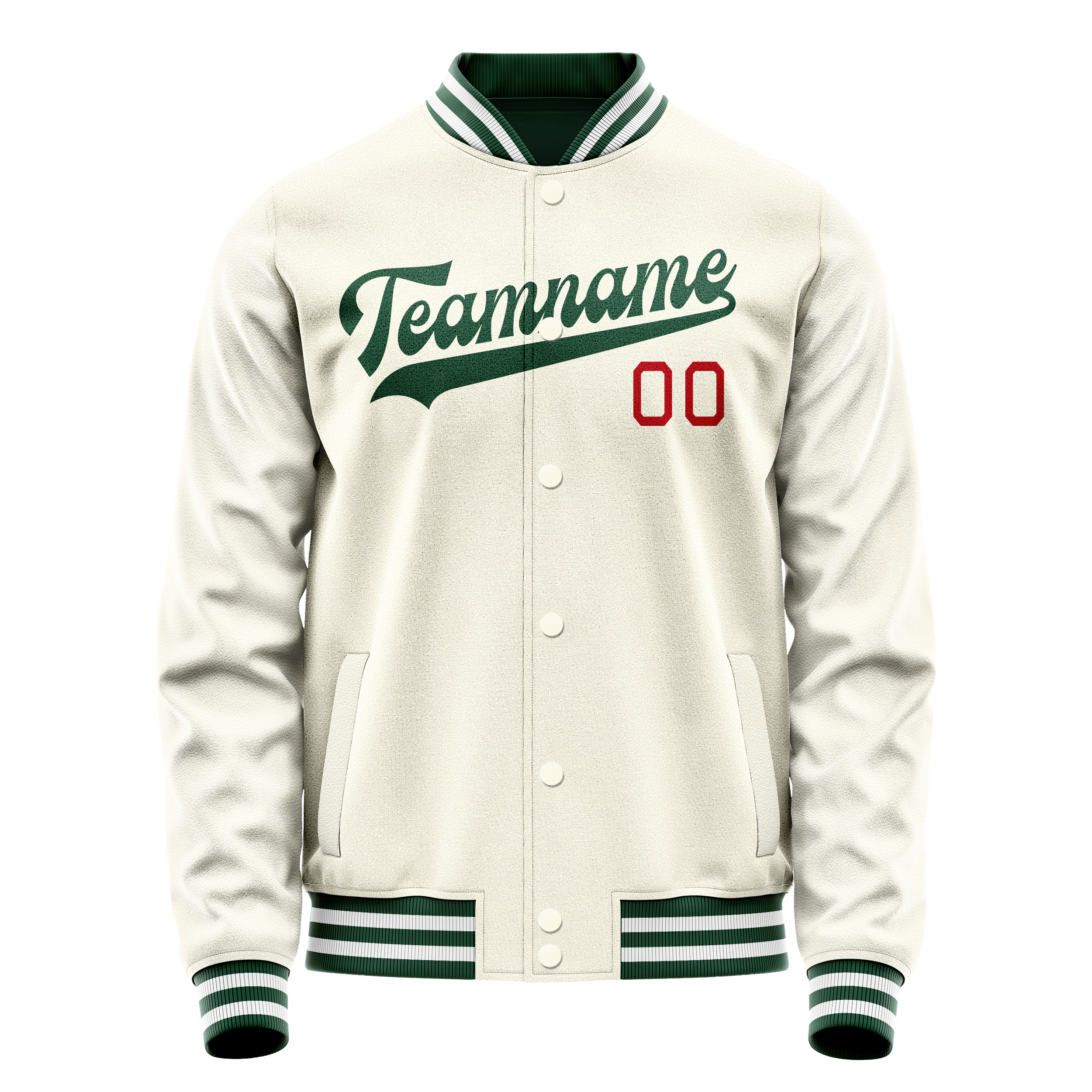 Maßgeschneidertes Creme Kelly Grün Jacke