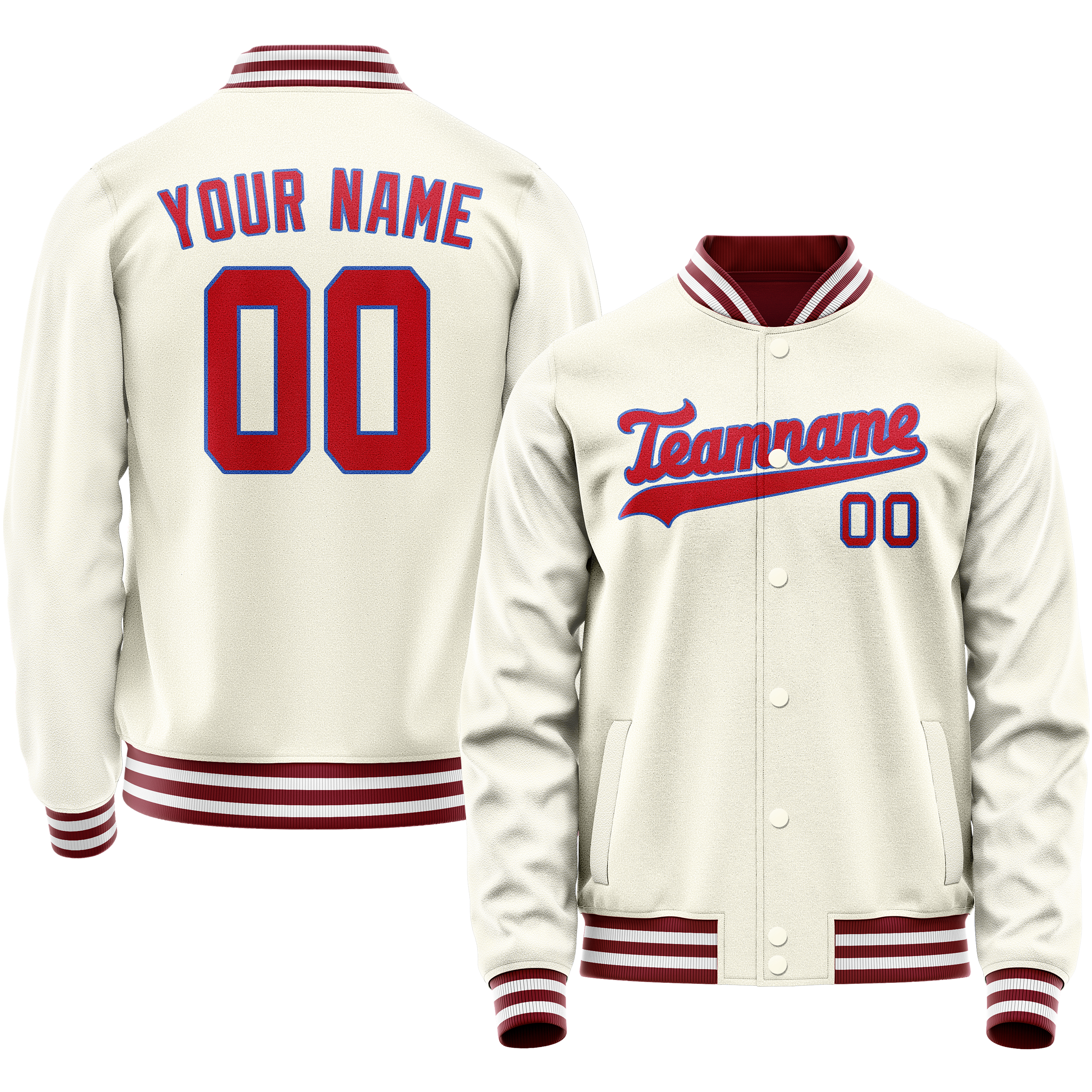 Maßgeschneidertes Creme Rot Jacke JA02240617JC103