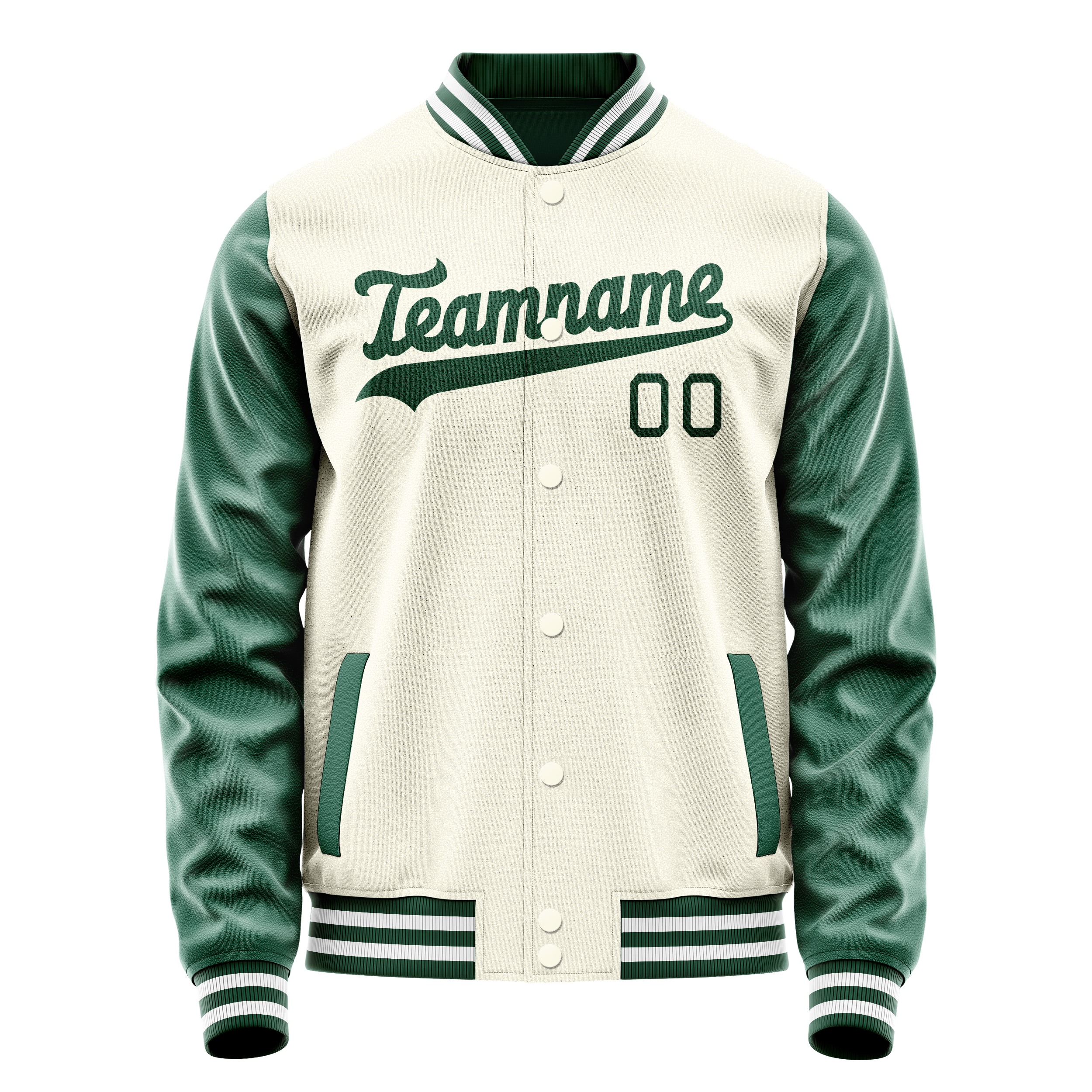 Maßgeschneidertes Creme Kelly Grün Jacke