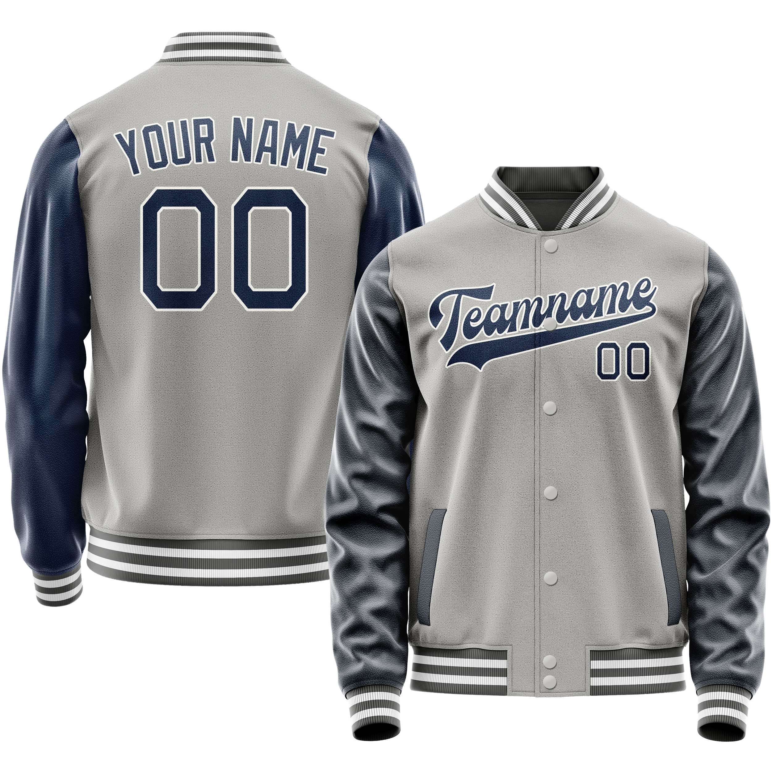 Maßgeschneidertes Grau Königsblau Jacke JA02240617YH173