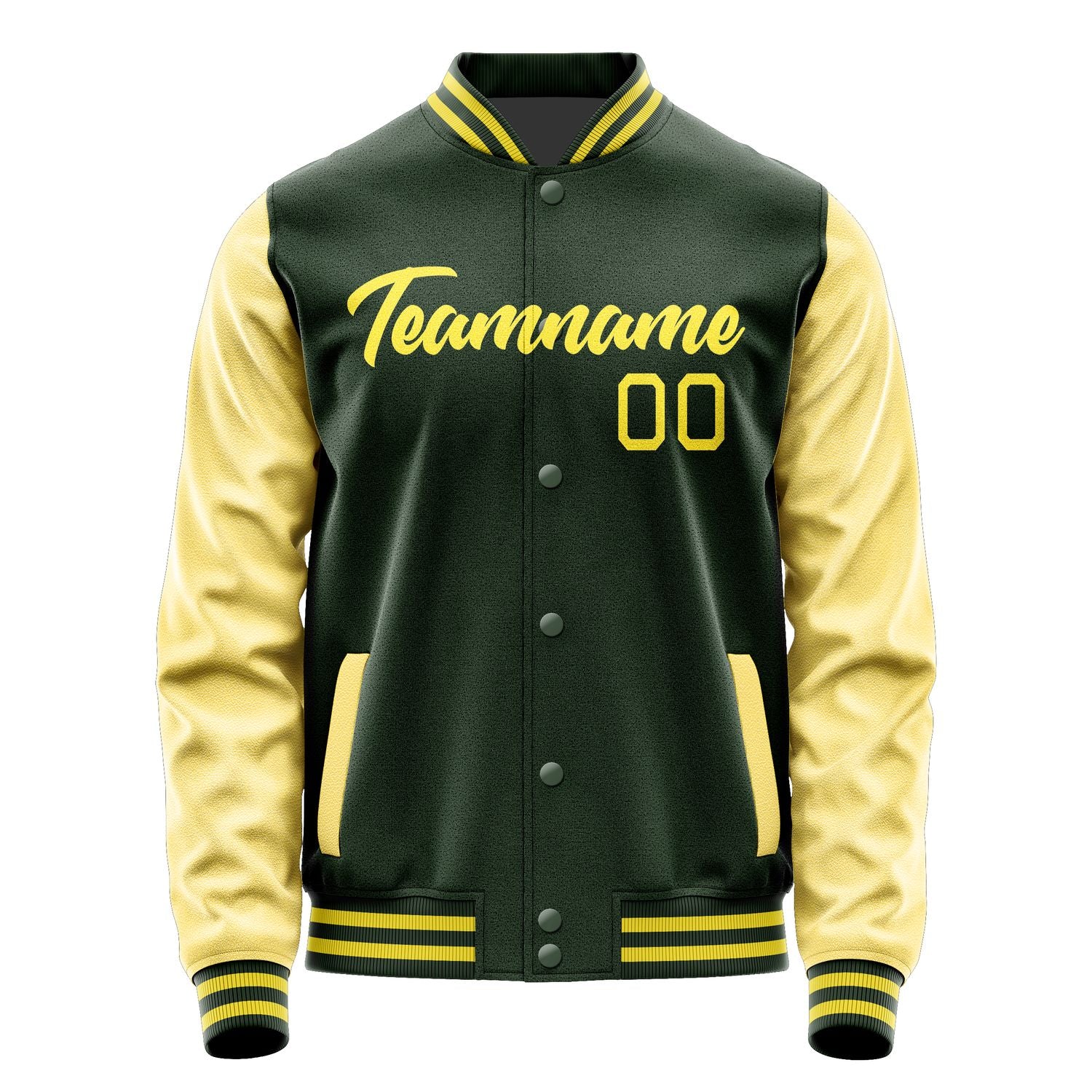 Maßgeschneidertes Tannengrün Blassgelb Jacke JA0606260626B22626