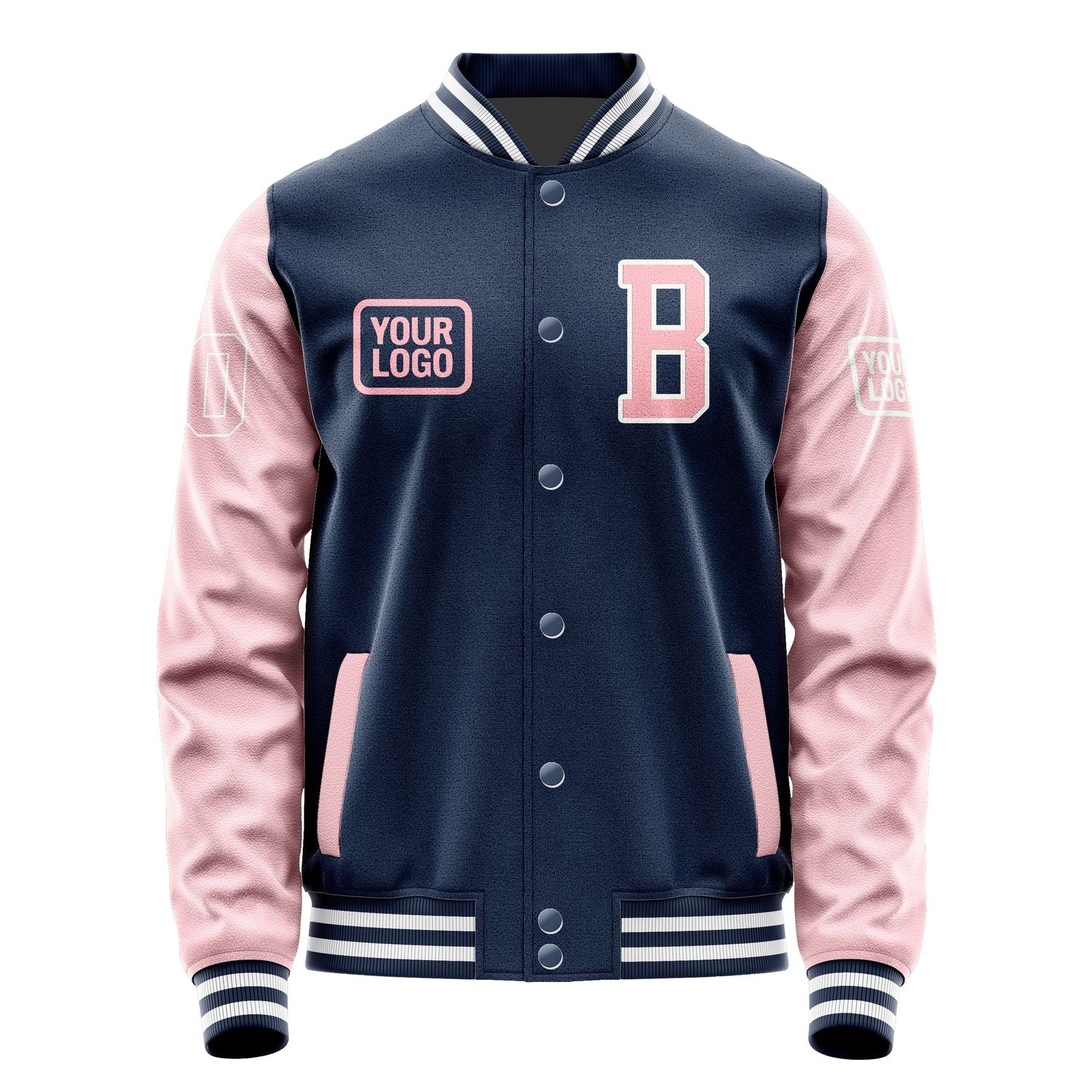 Maßgeschneidertes Marineblau Rosa Jacke JA101021101818212118