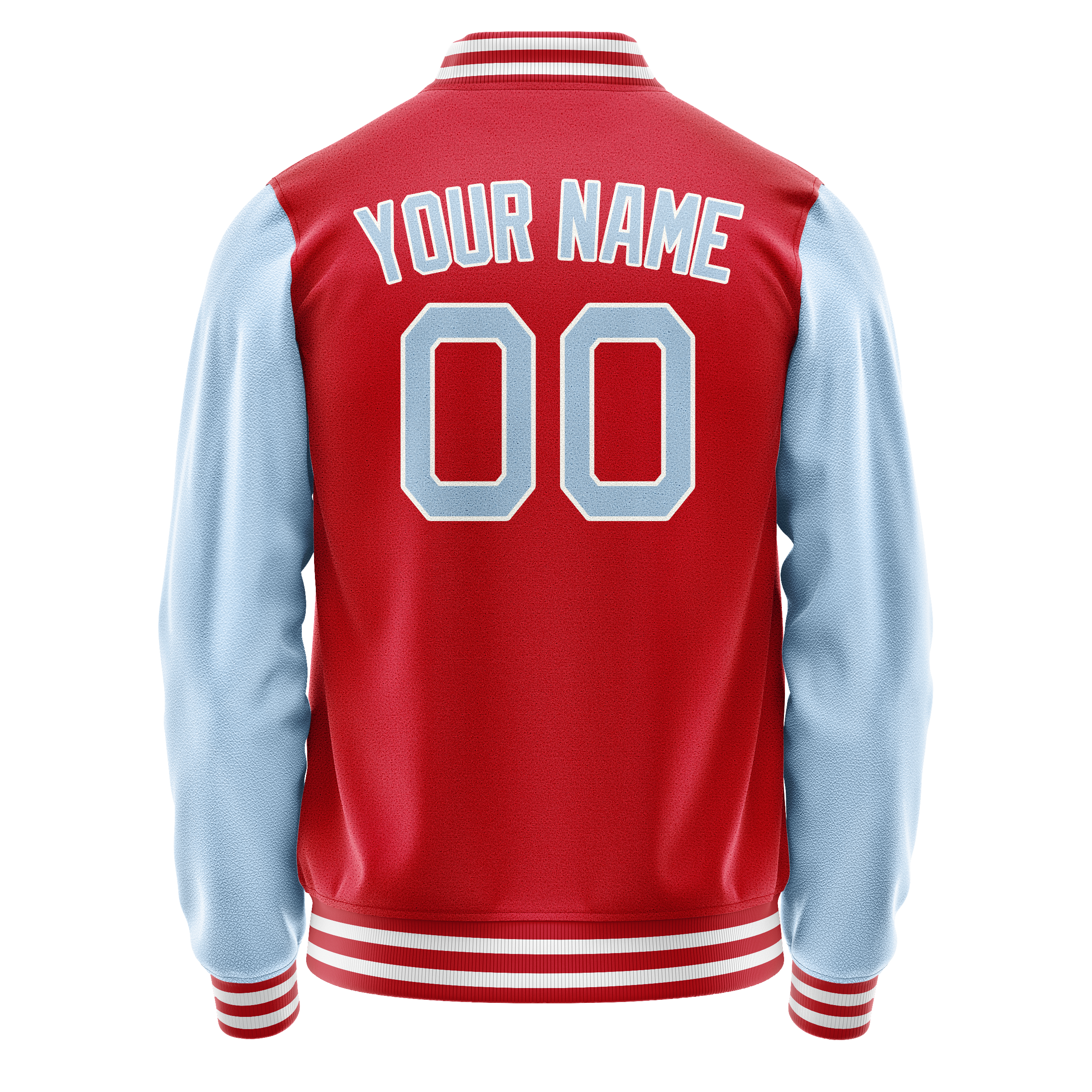 Maßgeschneidertes Rot Hellblau Jacke