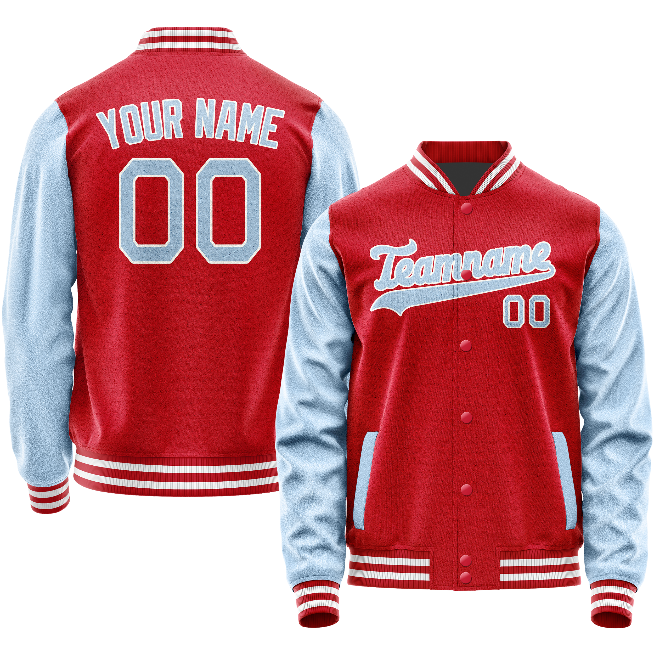 Maßgeschneidertes Rot Hellblau Jacke JA02240617XY413