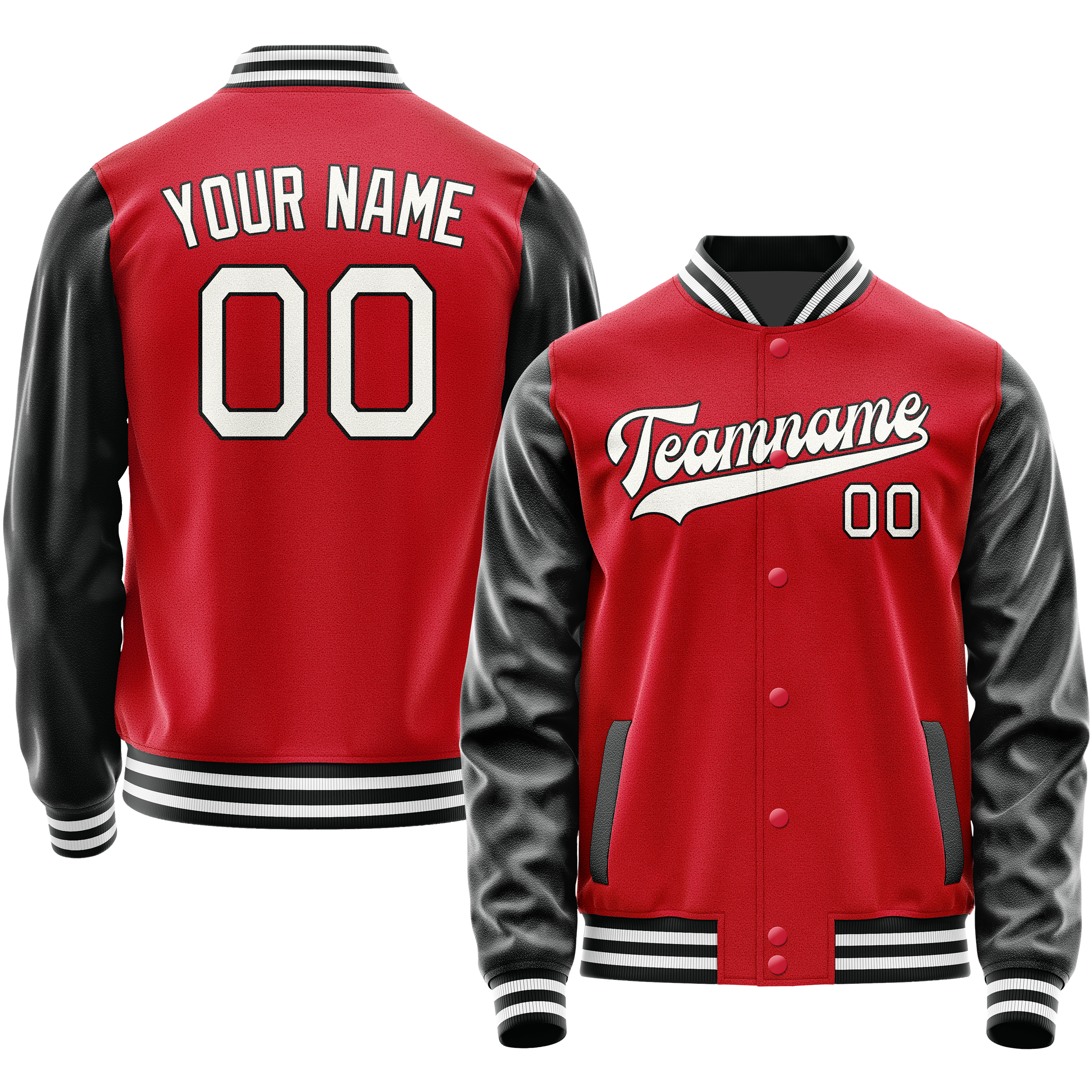 Maßgeschneidertes Rot Schwarz Jacke JA02240617XY408