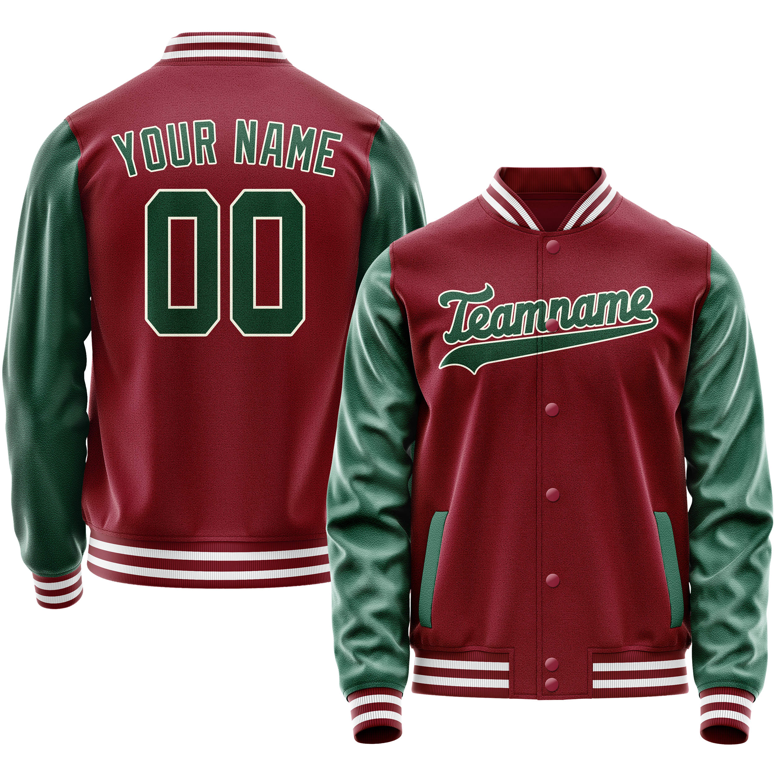 Maßgeschneidertes Karmesinrot Kelly Grün Jacke JA02240617KZ533