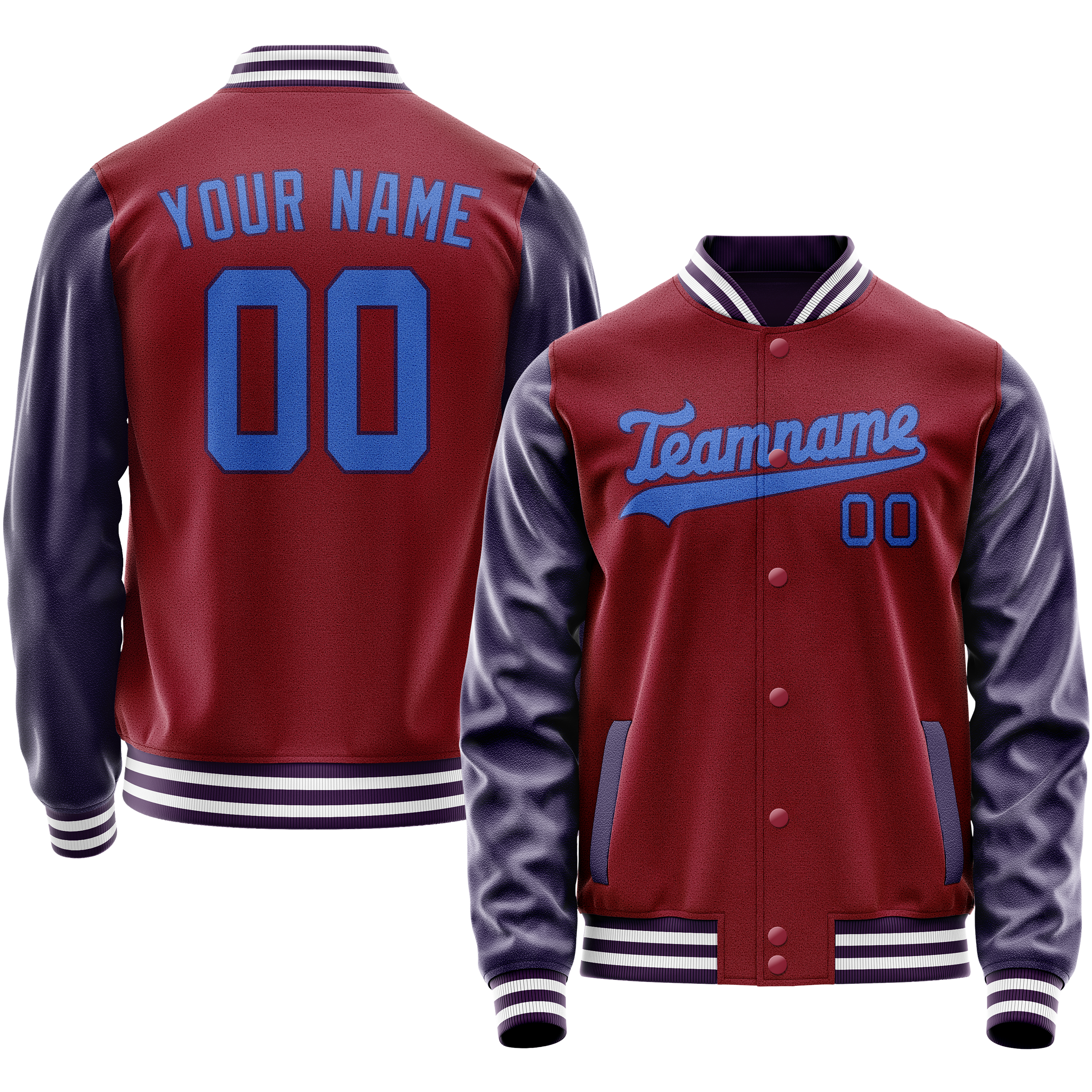 Maßgeschneidertes Karmesinrot Marineblau Jacke JA02240617KZ519