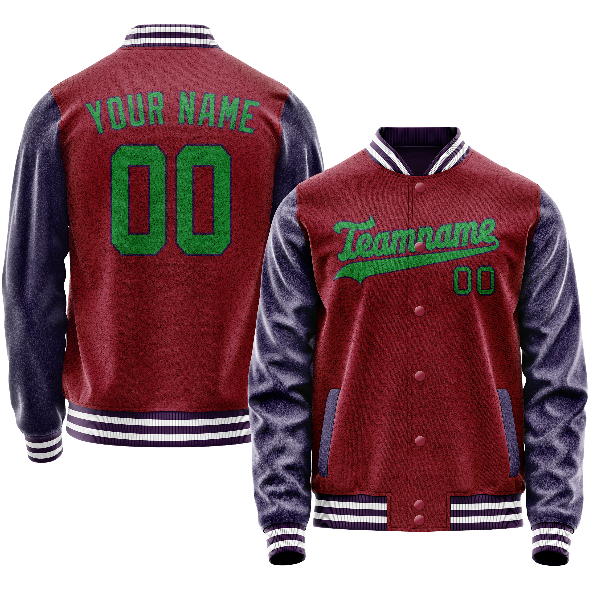 Maßgeschneidertes Karmesinrot Marineblau Jacke JA02240617KZ517