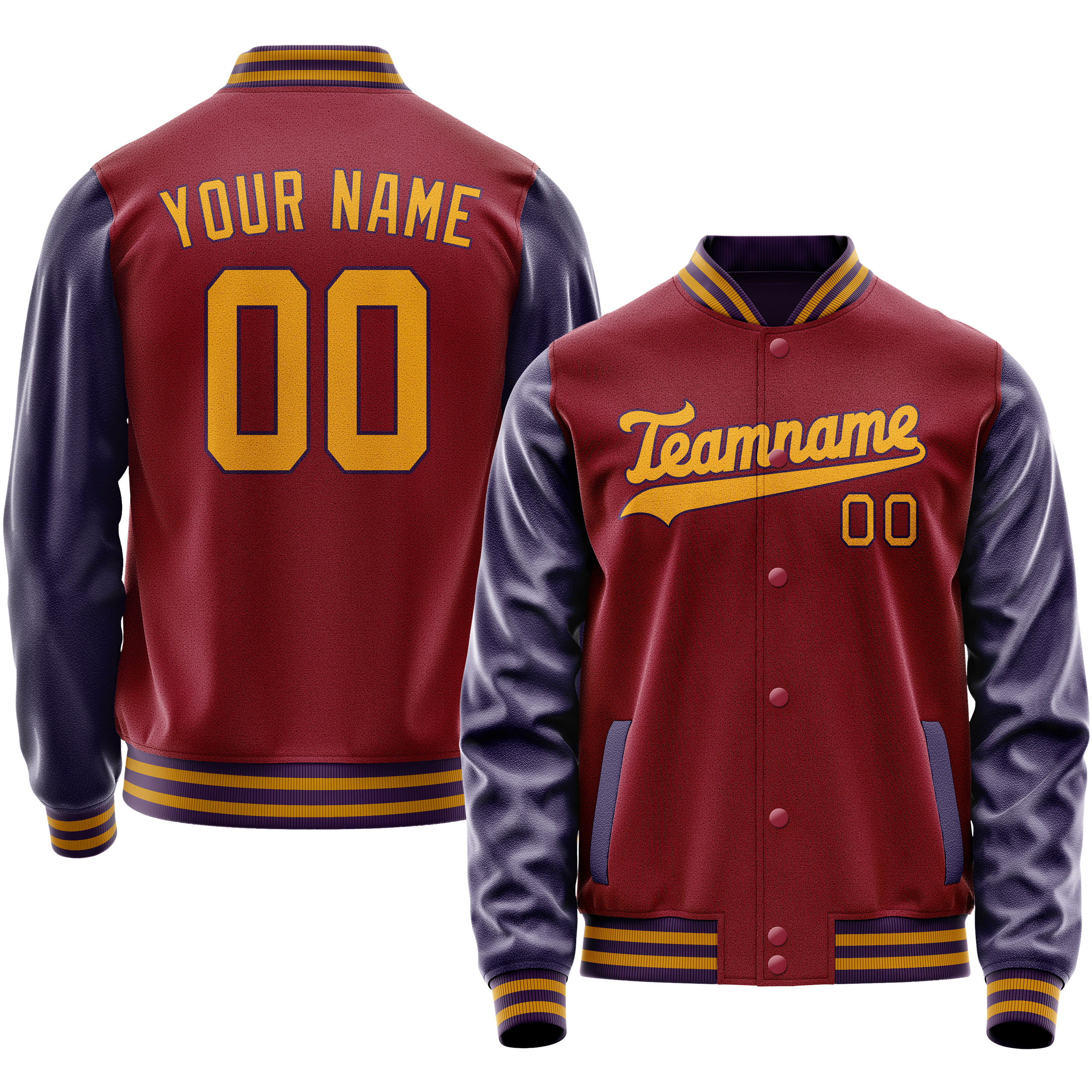 Maßgeschneidertes Karmesinrot Marineblau Jacke JA02240617KZ516