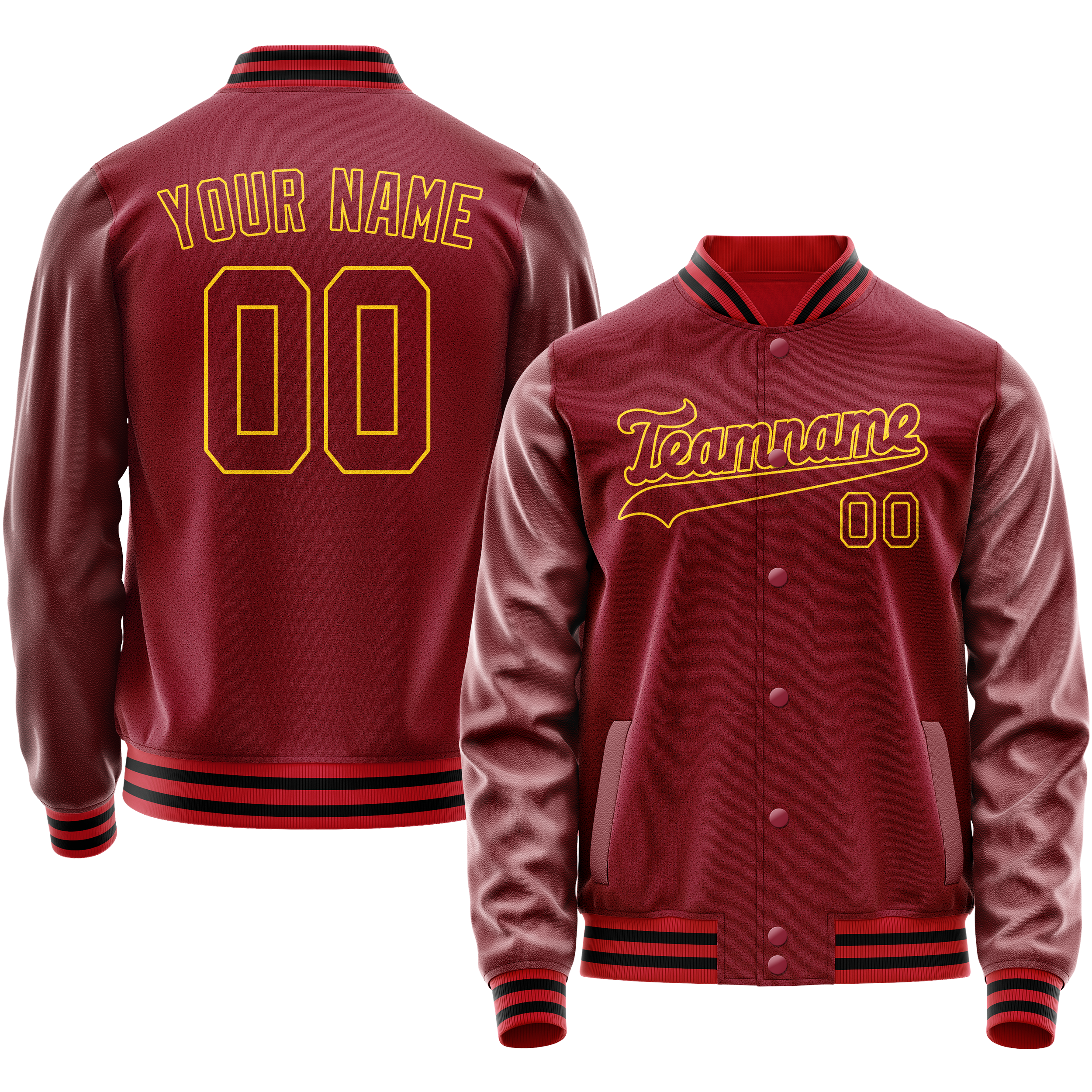 Maßgeschneidertes Karmesinrot Gold Jacke JA02240617KZ526