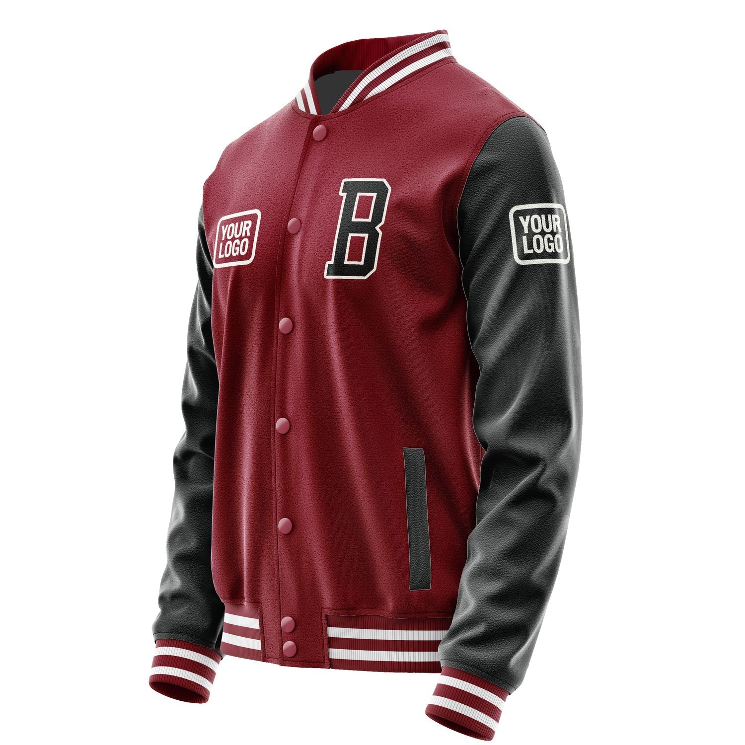 Maßgeschneidertes Karmesinrot Schwarz Jacke JA151517151818171718