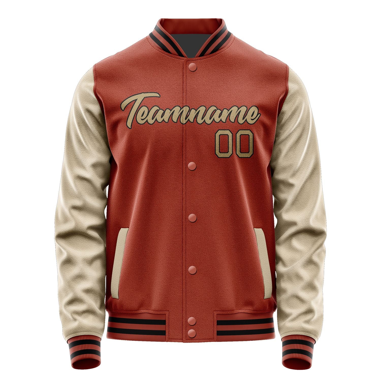 Maßgeschneidertes Korallenrot Hellkhaki Jacke JA1616251617B21725