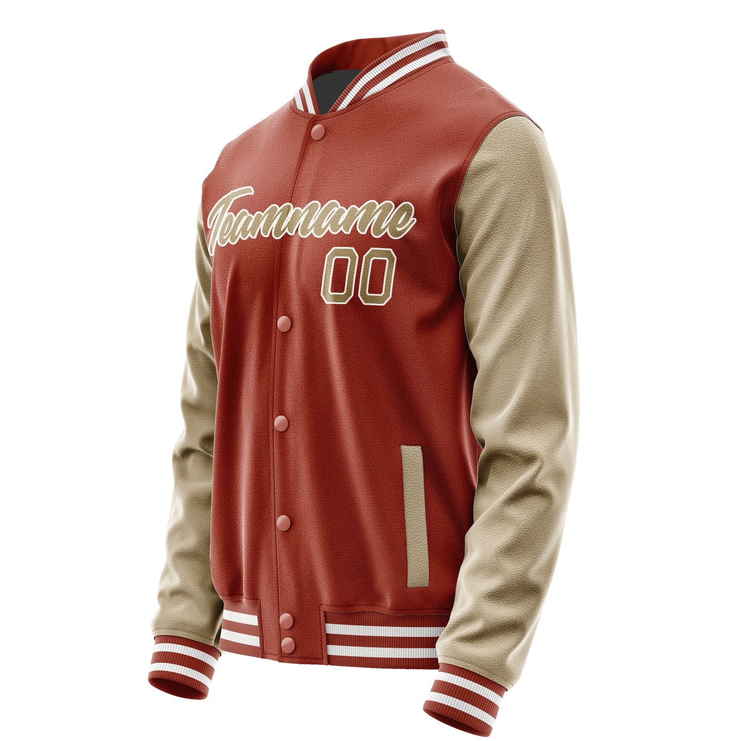 Maßgeschneidertes Korallenrot Hellkhaki Jacke JA1616251618B21825