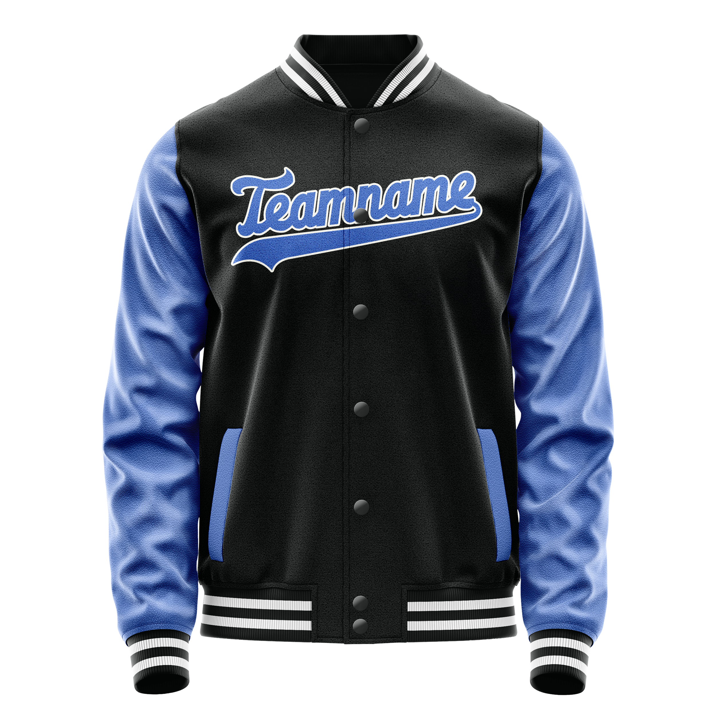 Maßgeschneidertes Schwarz Hellblau Jacke