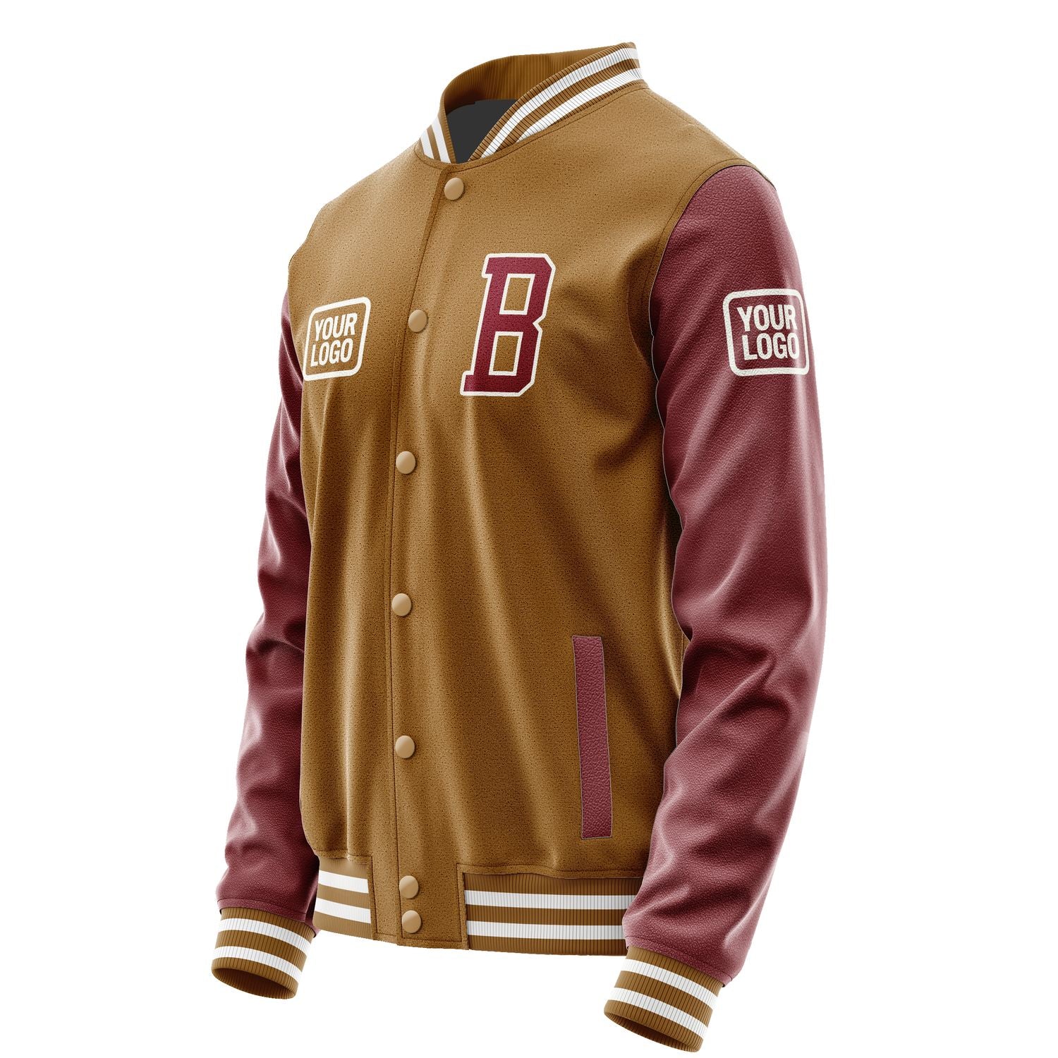 Maßgeschneidertes Khaki Karmesinrot Jacke JA222215221818151518